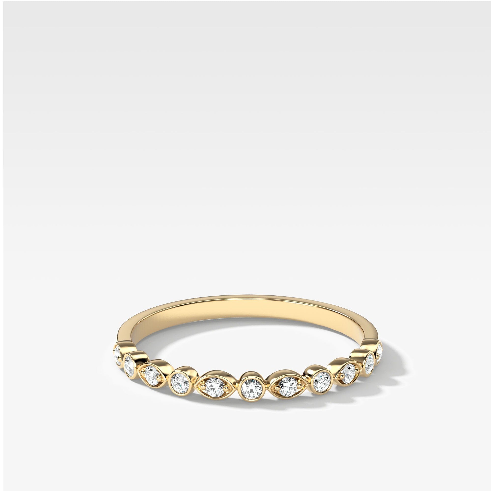 Scalloped Diamond Stacker by Good Stone in Yellow Gold