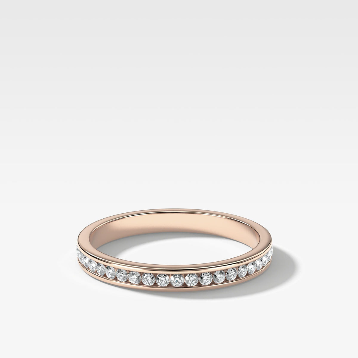Petite Channel Set Stacker by Good Stone in Rose Gold