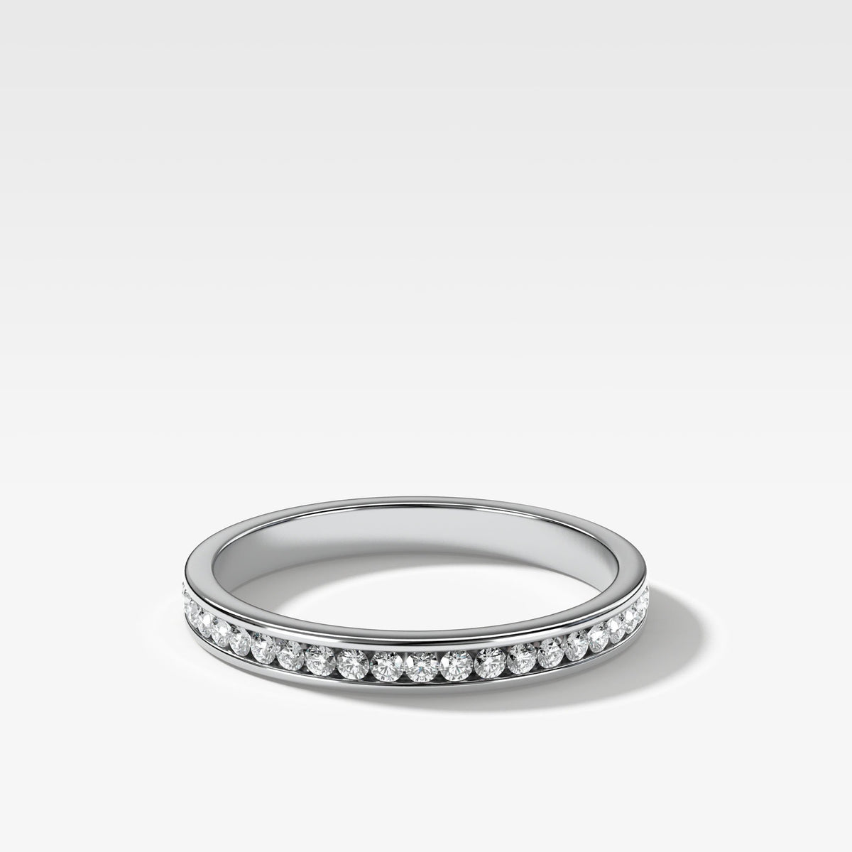 Petite Channel Set Stacker by Good Stone in White Gold
