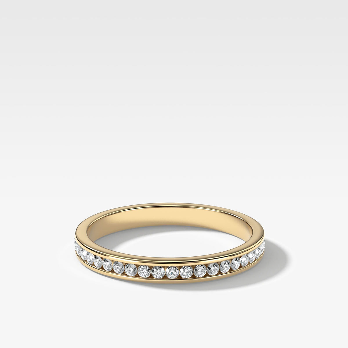 Petite Channel Set Stacker by Good Stone in Yellow Gold