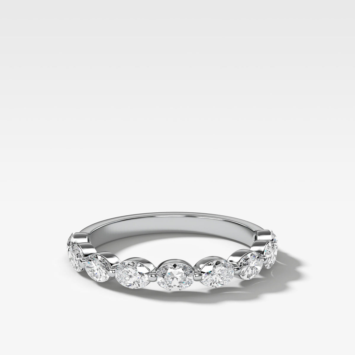 Oval Megastellar Band by Good Stone in White Gold