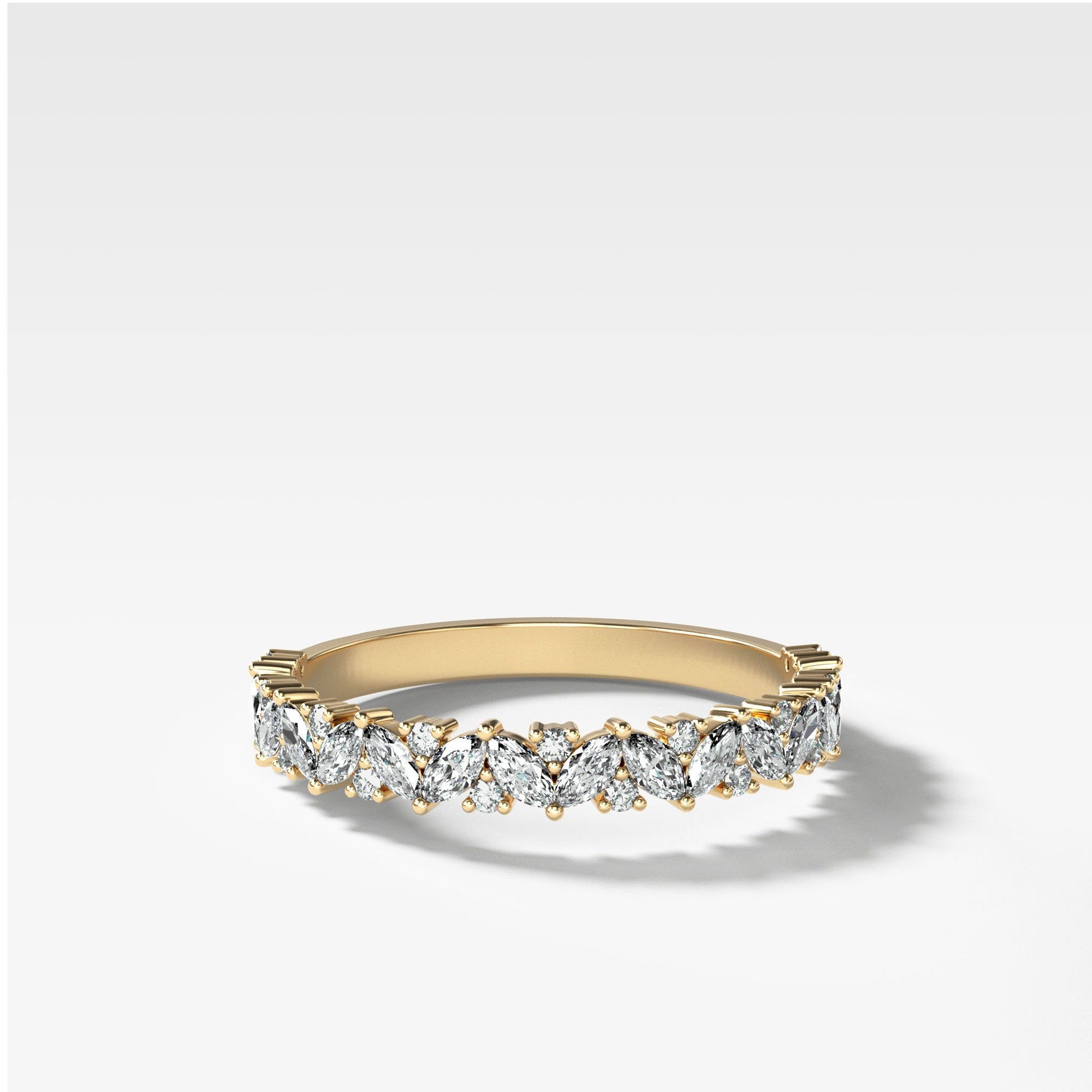 Marquise Round Multi Shape Diamond Wedding Band by Good Stone in Yellow Gold
