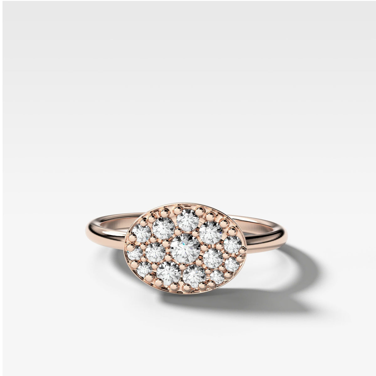 Cluster Signet Diamond Stacker by Good Stone in Rose Gold