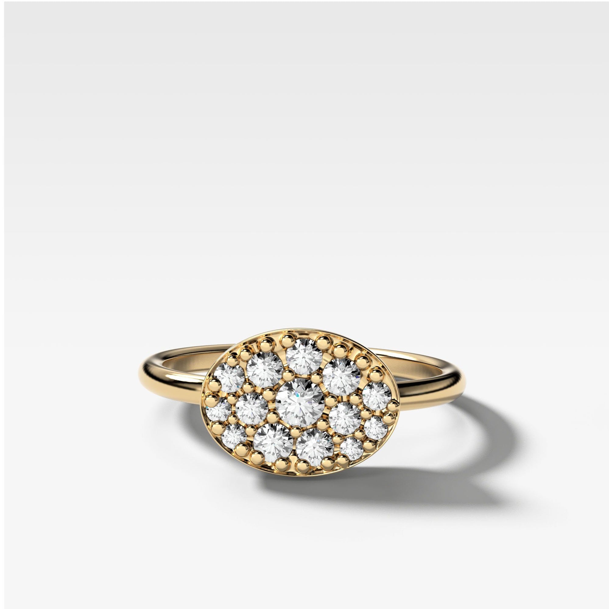 Cluster Signet Diamond Stacker by Good Stone in Yellow Gold