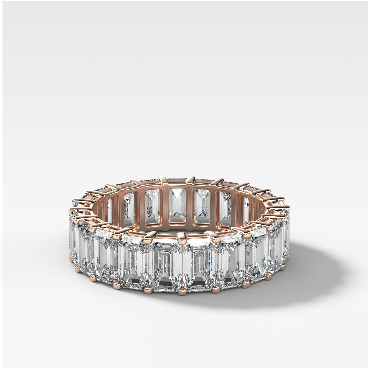 Emerald Cut Constellation Eternity Band available by Good Stone in Rose Gold