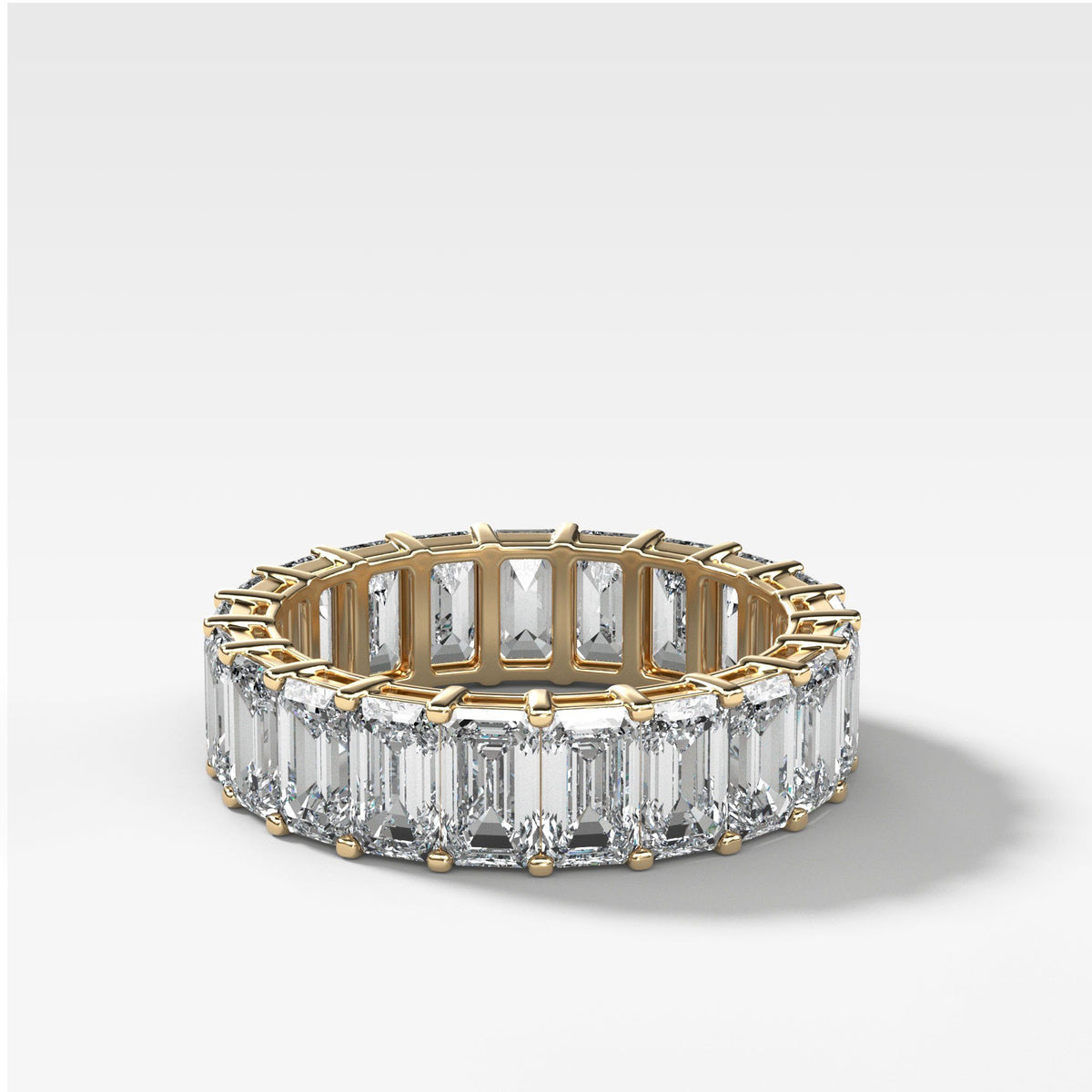Emerald Cut Constellation Eternity Band available by Good Stone in Yellow Gold