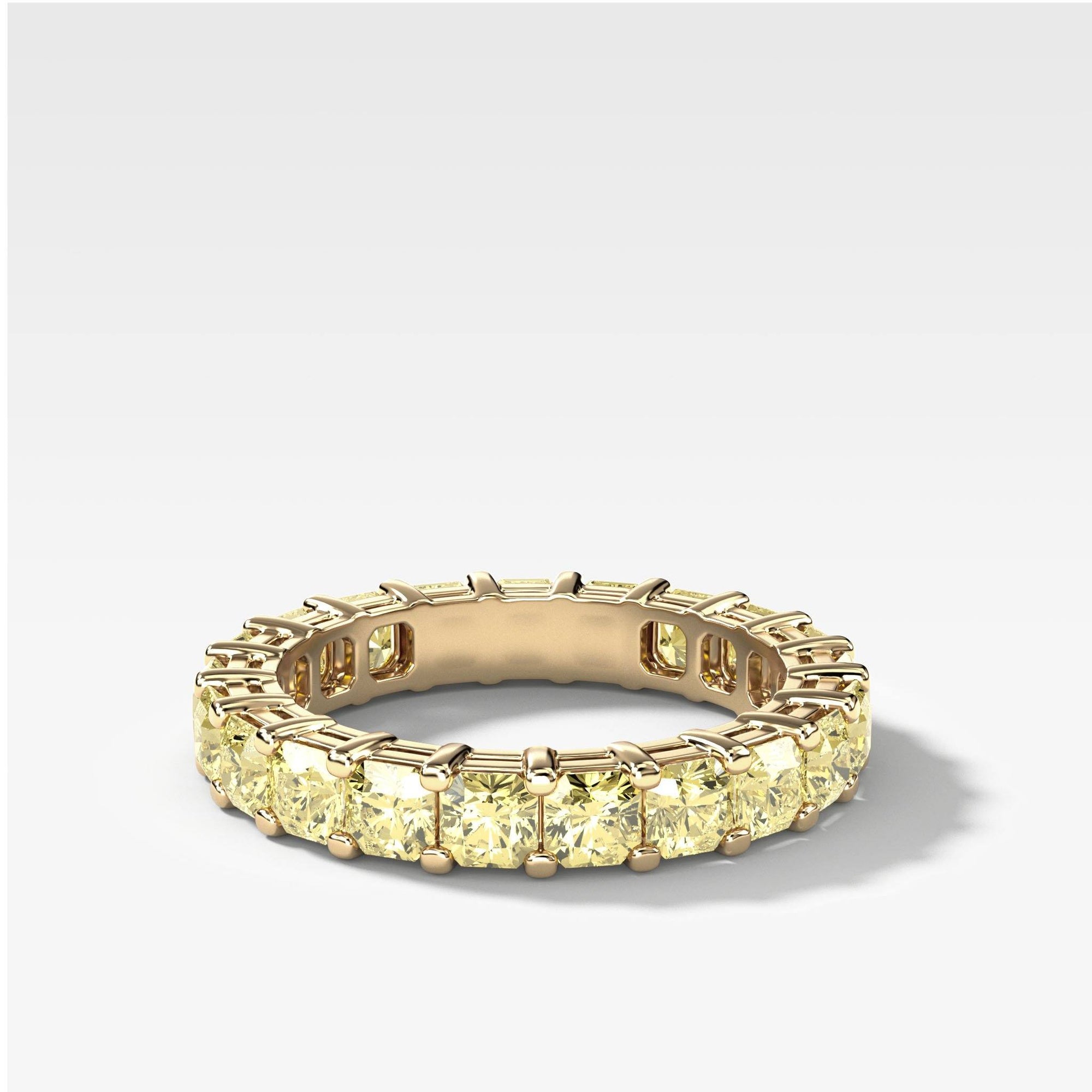 Yellow Radiant Cut Constellation Eternity Band by Good Stone in Yellow Gold