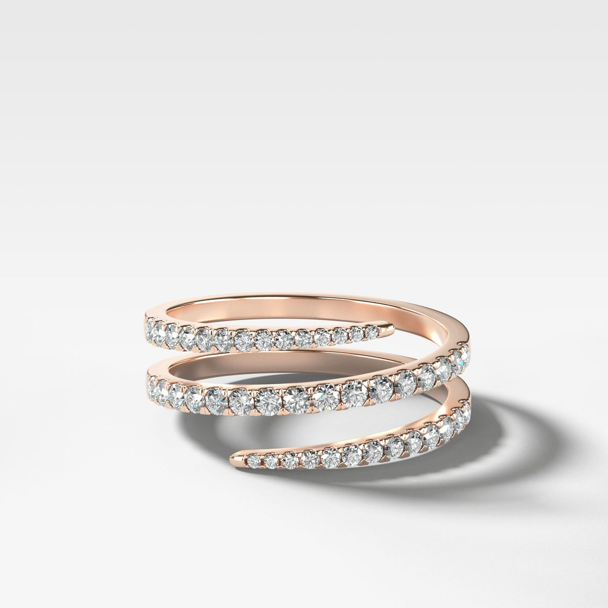 Pavé Diamond Wrap Ring by Good Stone in Rose Gold