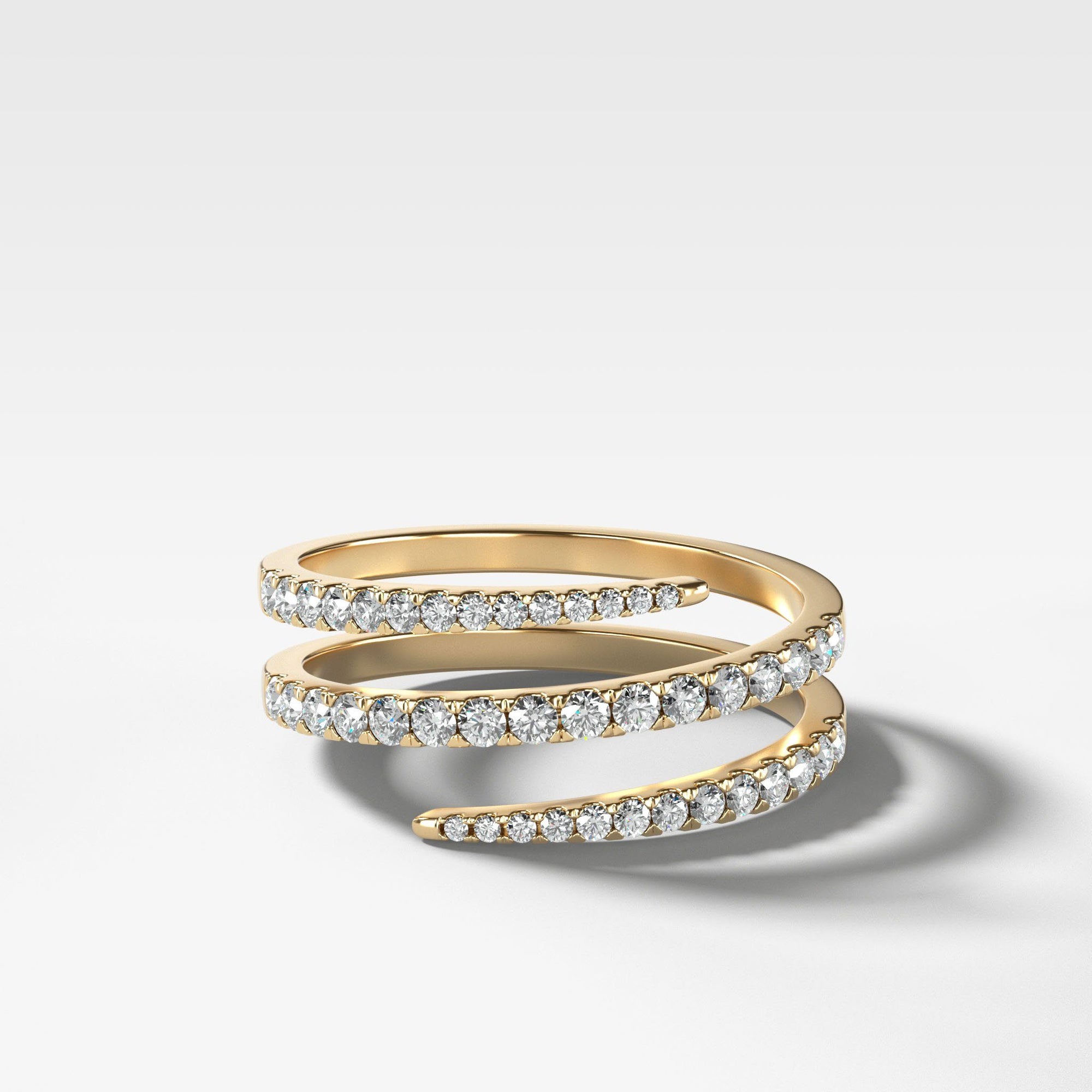 Pavé Diamond Wrap Ring by Good Stone in Yellow Gold