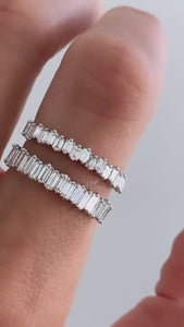 Baby Baguette Diamond Stacker by Good Stone available in Gold and Platinum
