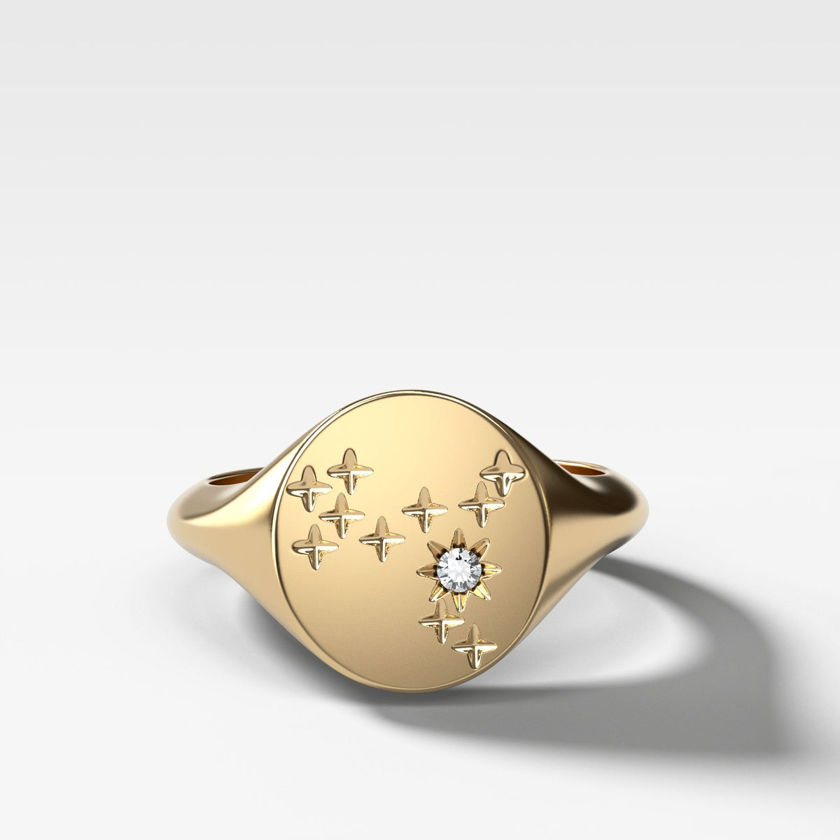Starry Night Signet Ring by Good Stone in Yellow Gold
