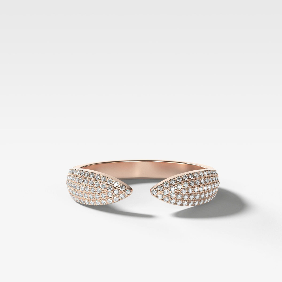 Pavé Finger Cuff Diamond Band available by Good Stone in Rose Gold