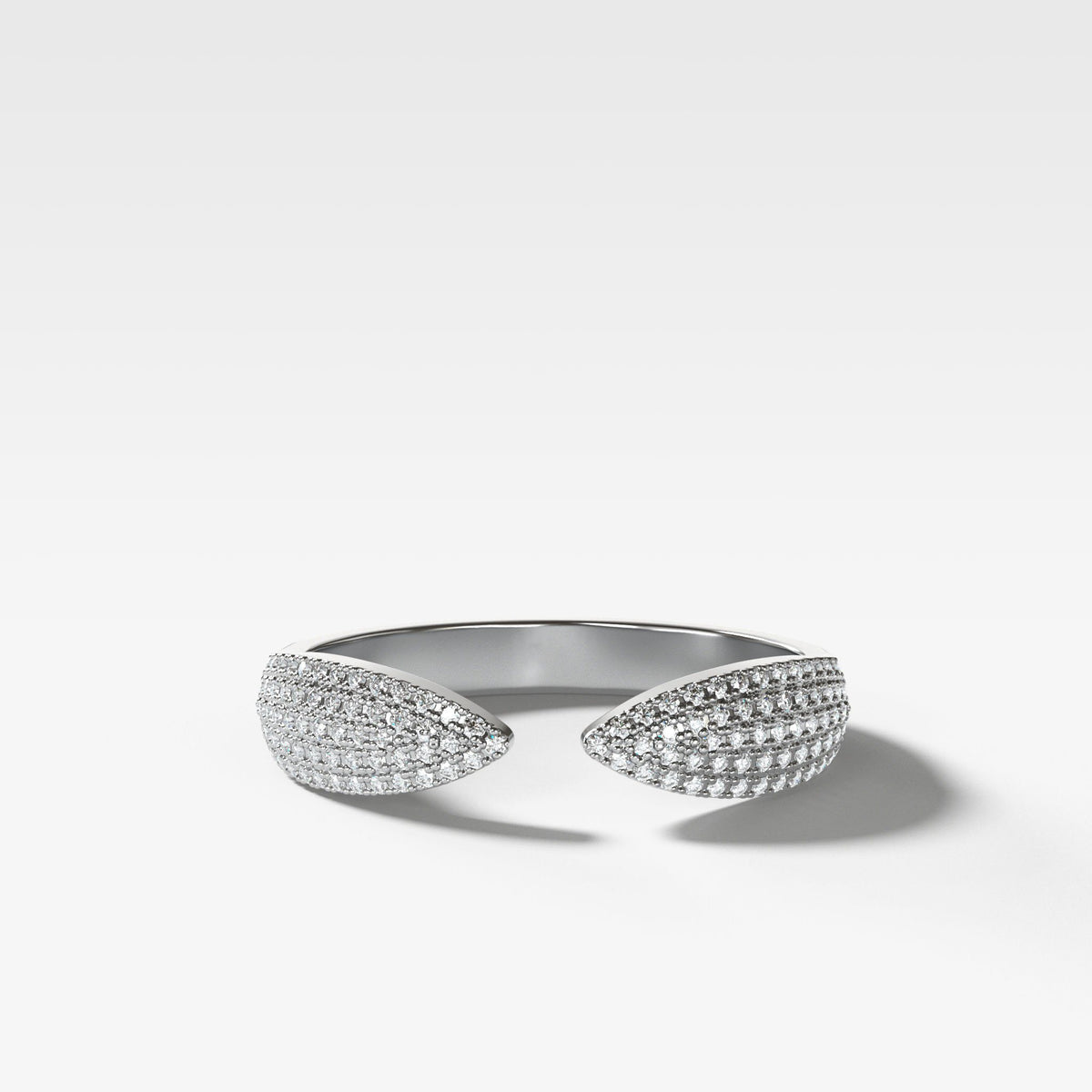 Pavé Finger Cuff Diamond Band available by Good Stone in White Gold