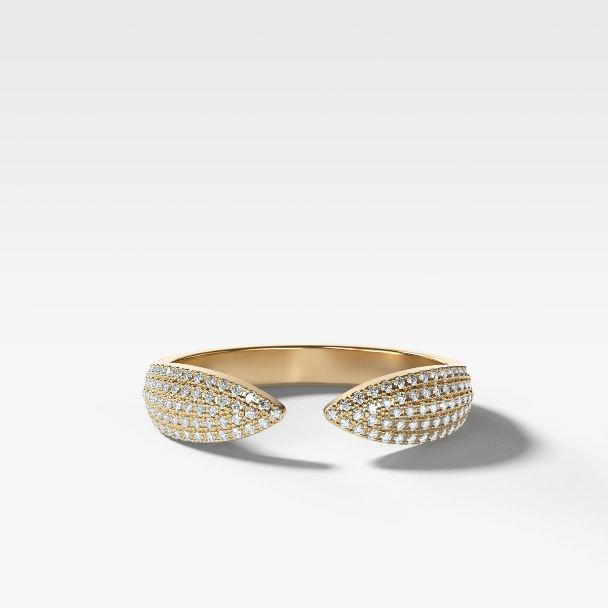 Pavé Finger Cuff Diamond Band available by Good Stone in Yellow Gold