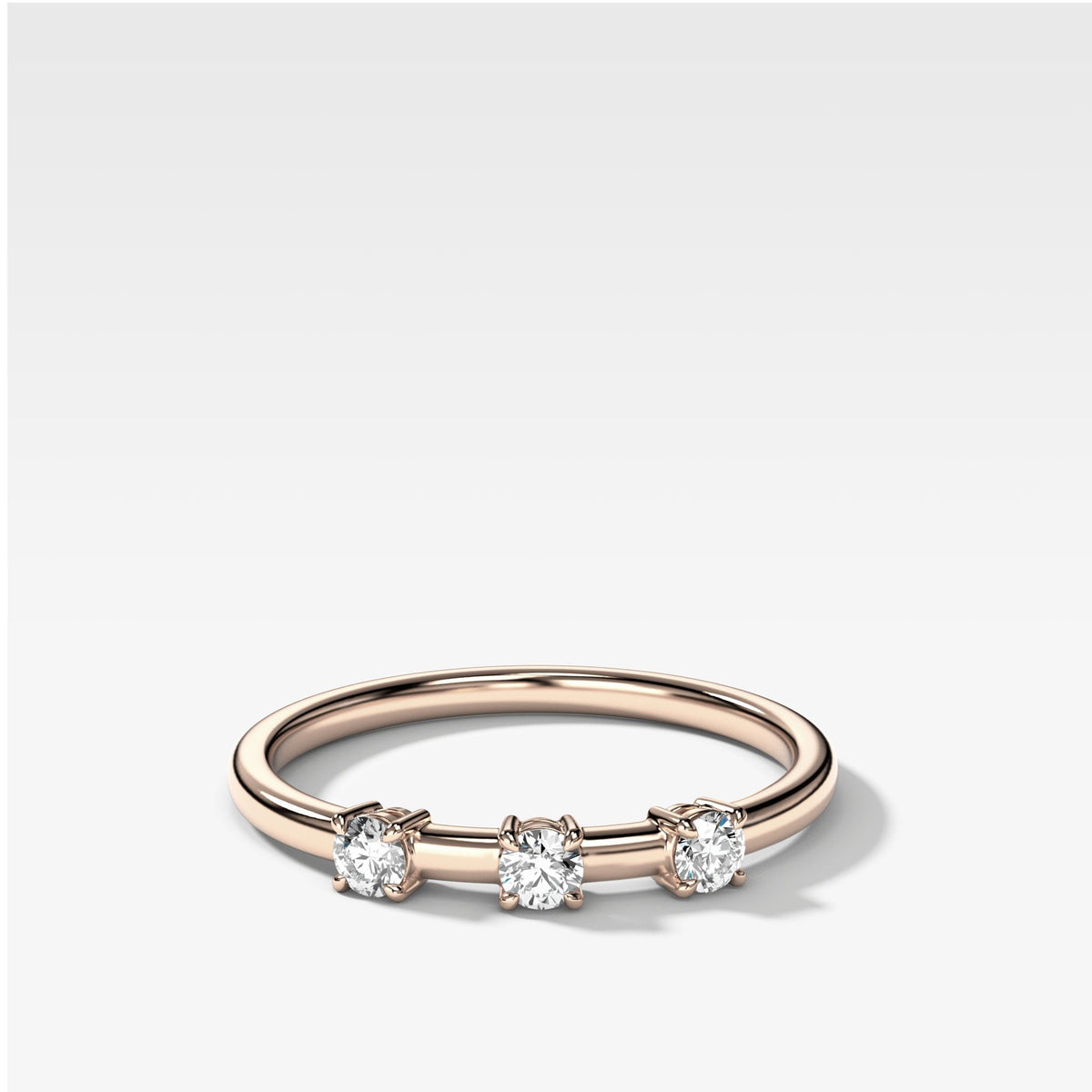 Claw Diamond Band: Trio Stackable Ring by Good Stone in Rose Gold