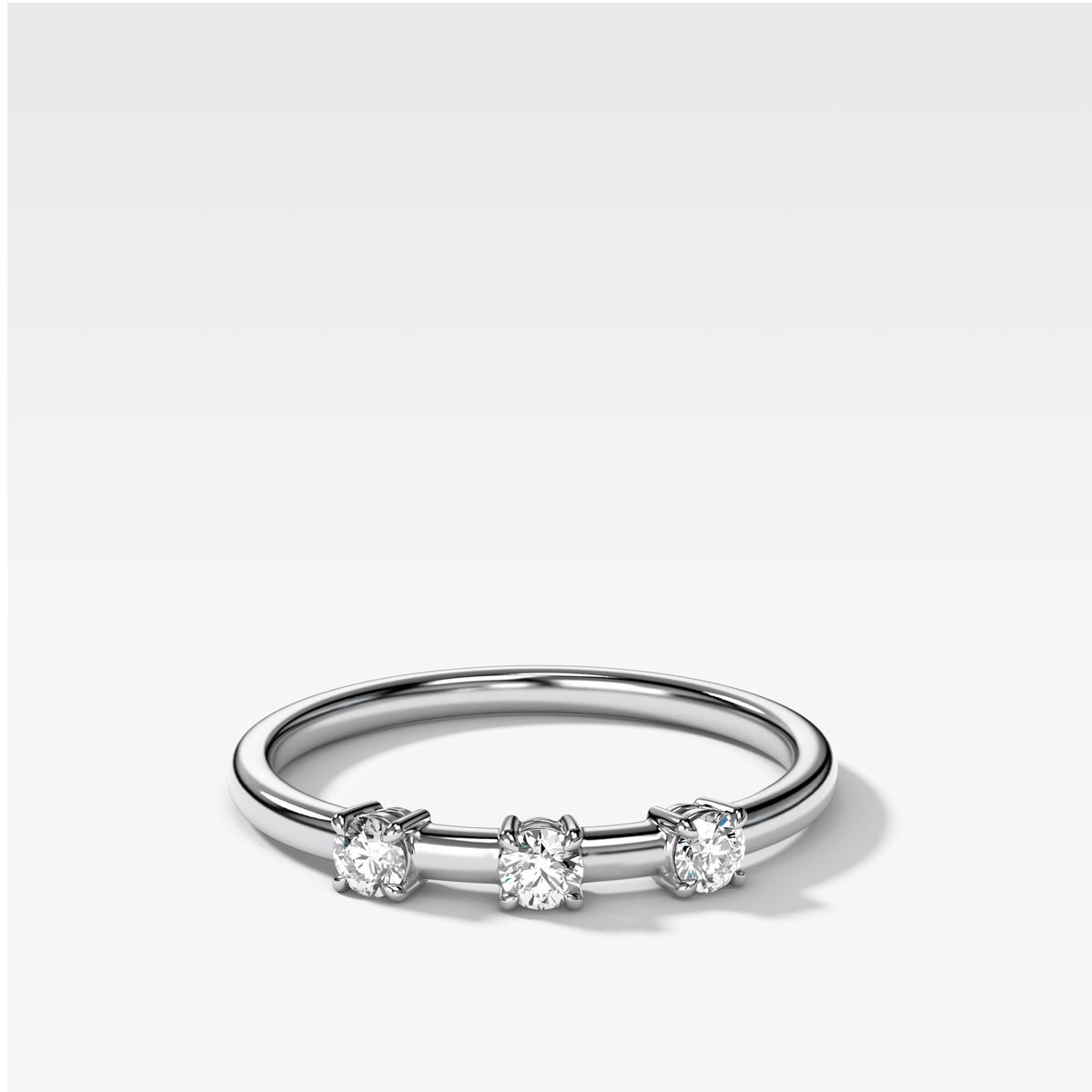 Claw Diamond Band: Trio Stackable Ring by Good Stone in White Gold