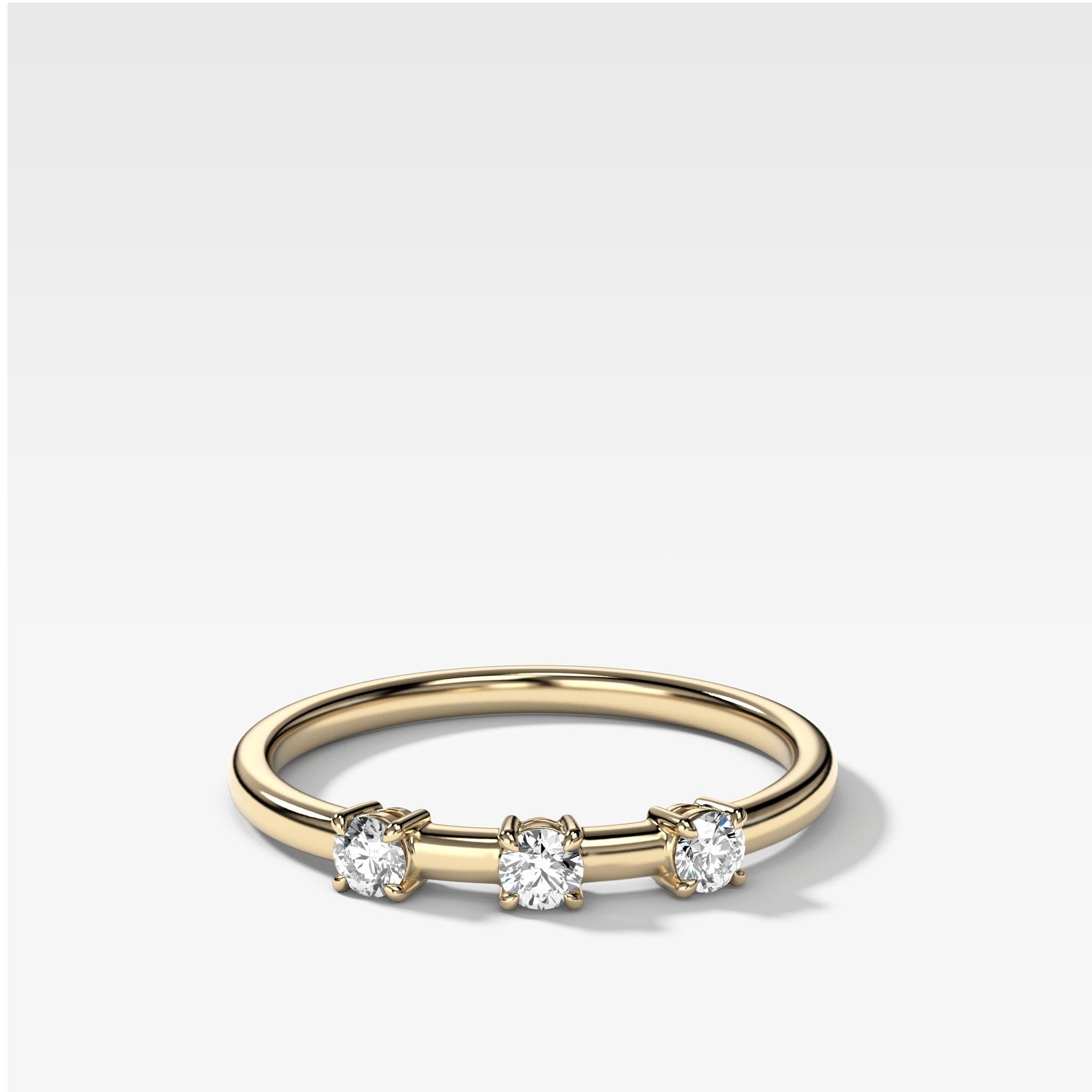 Claw Diamond Band: Trio Stackable Ring by Good Stone in Yellow Gold