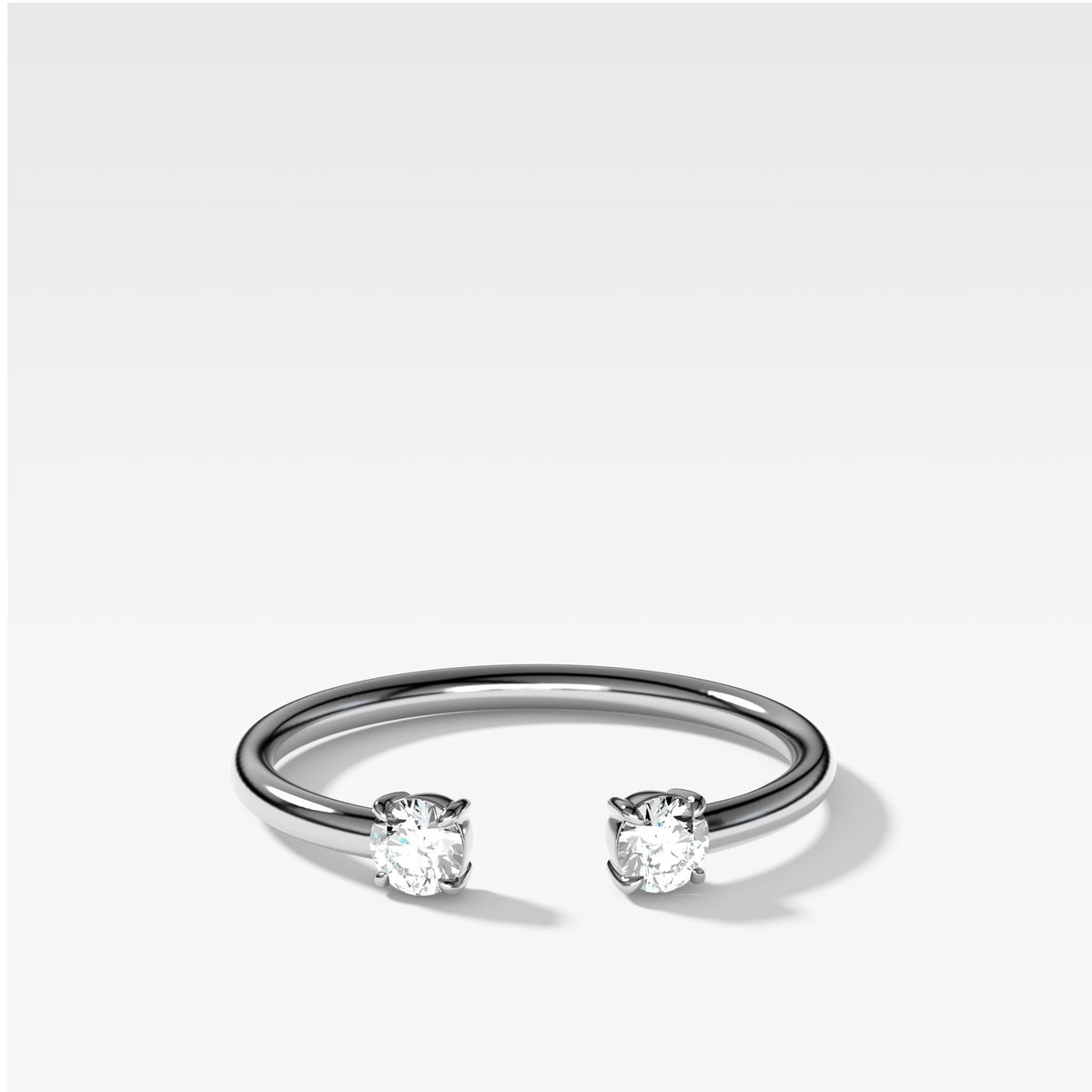 Claw Diamond Band: Negative Space Ring by Good Stone in White Gold