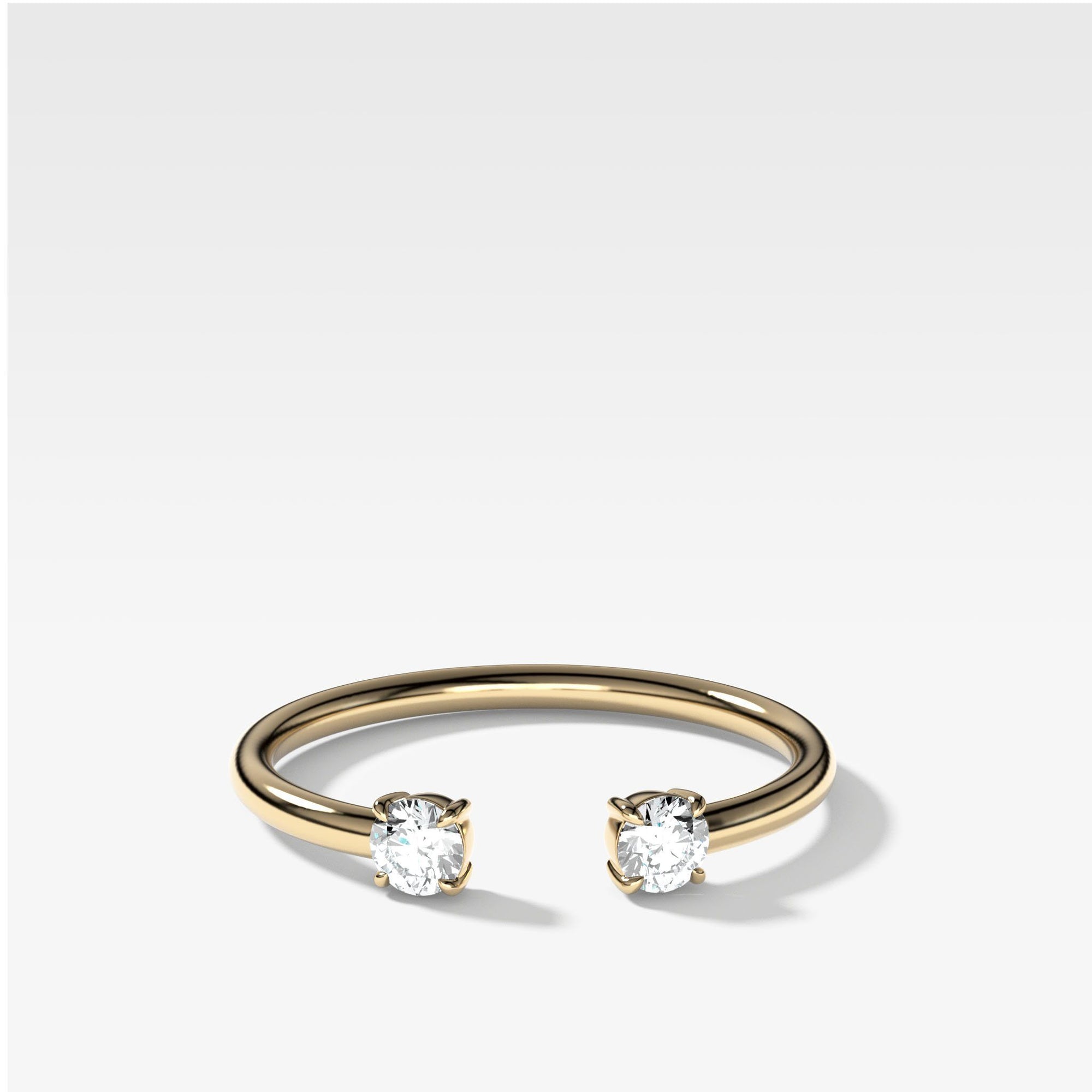Claw Diamond Band: Negative Space Ring by Good Stone in Yellow Gold