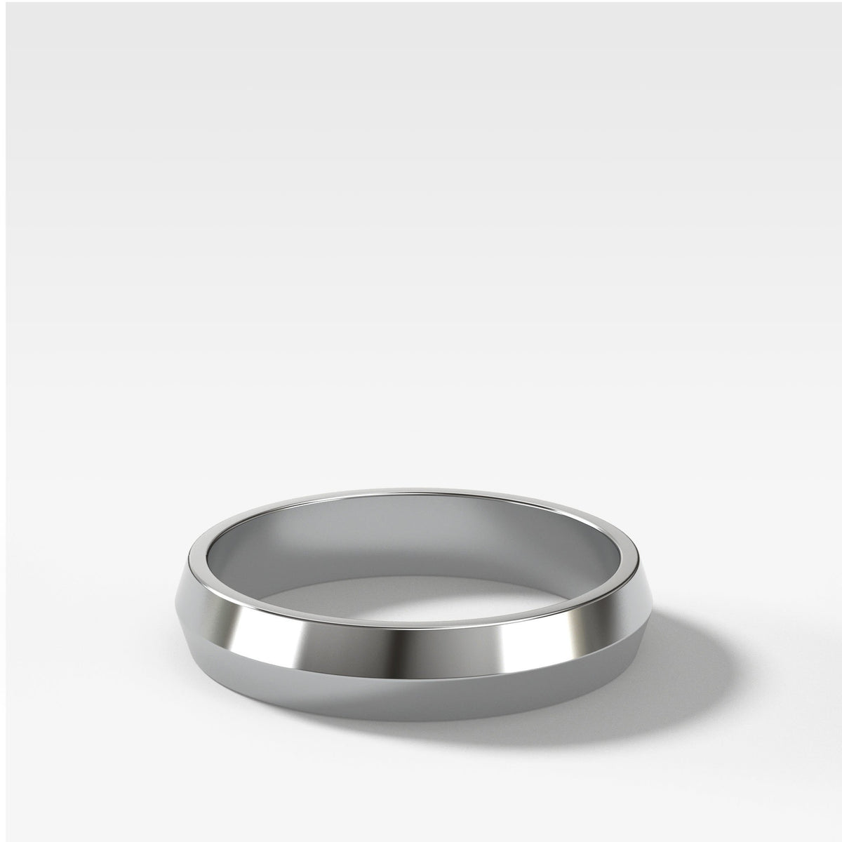 Butter Knife Edge Ring (4mm) by Good Stone in White Gold