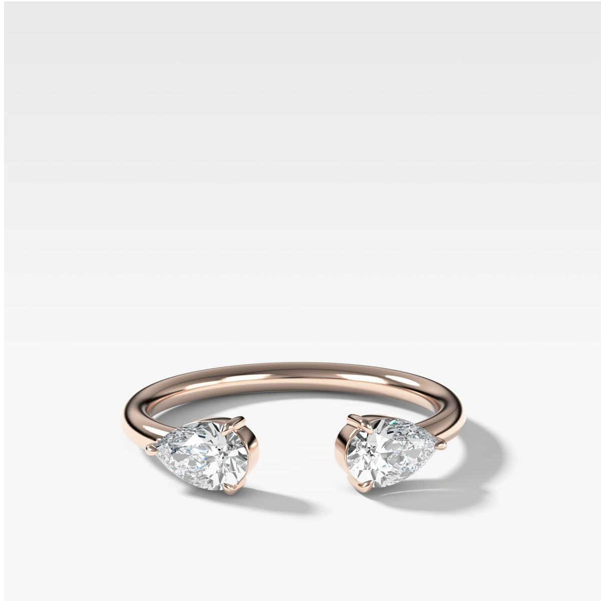 Twin Pear Diamond Finger Cuff by Good Stone in Rose Gold