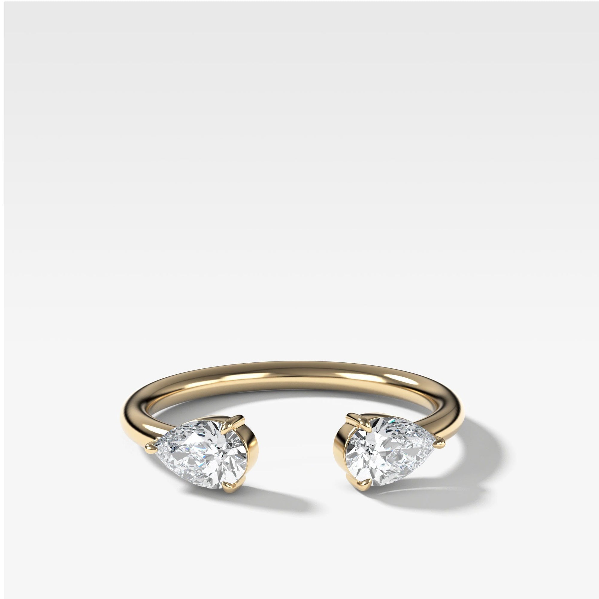 Twin Pear Diamond Finger Cuff by Good Stone in Yellow Gold