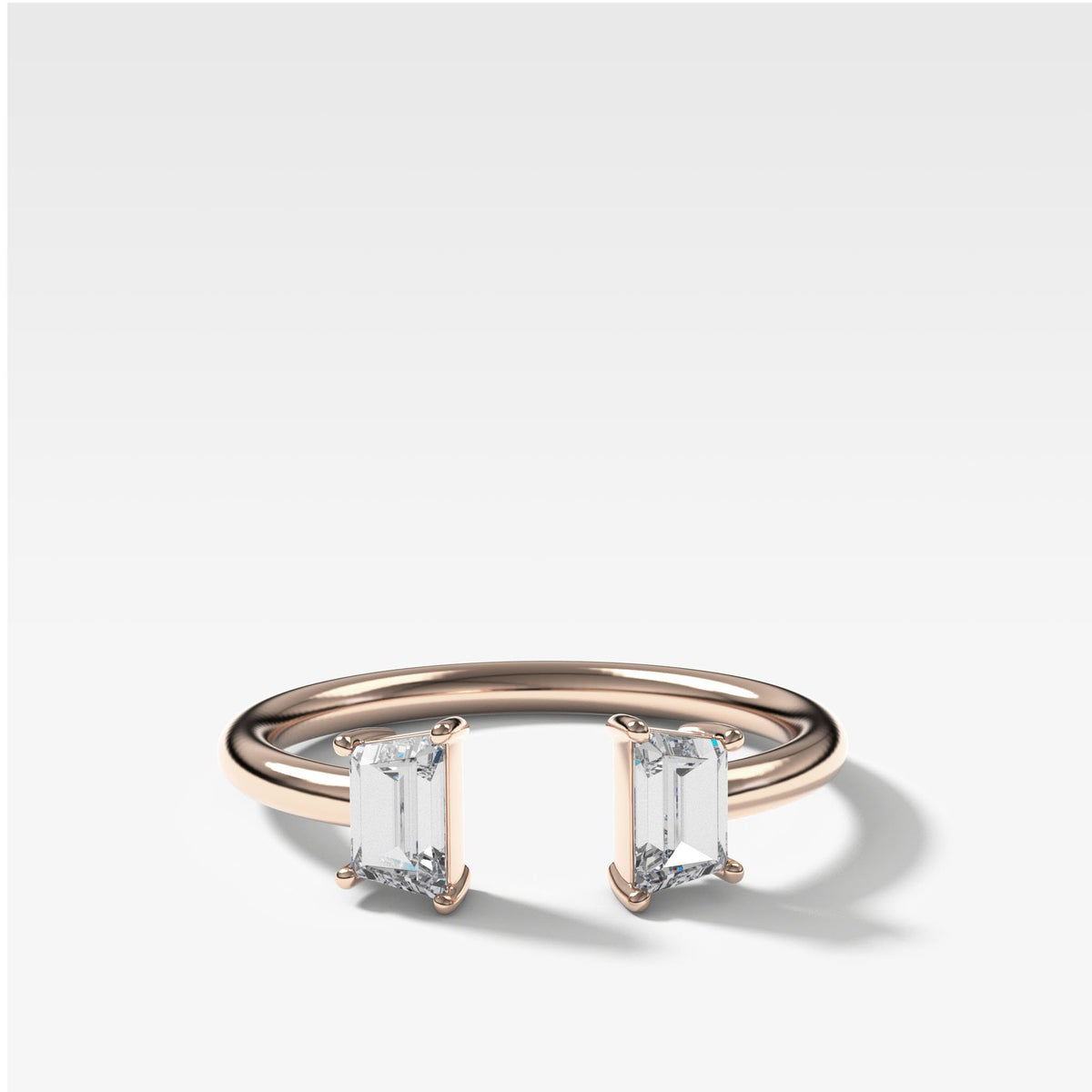 Twin Traps Diamond Finger Cuff by Good Stone in Rose Gold