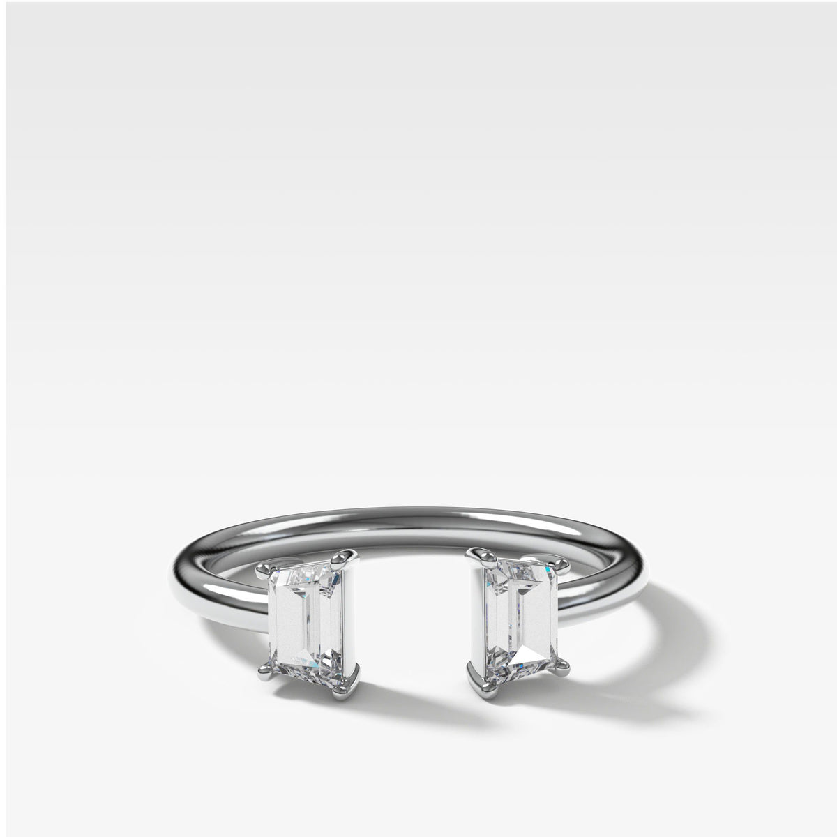 Twin Traps Diamond Finger Cuff by Good Stone in White Gold
