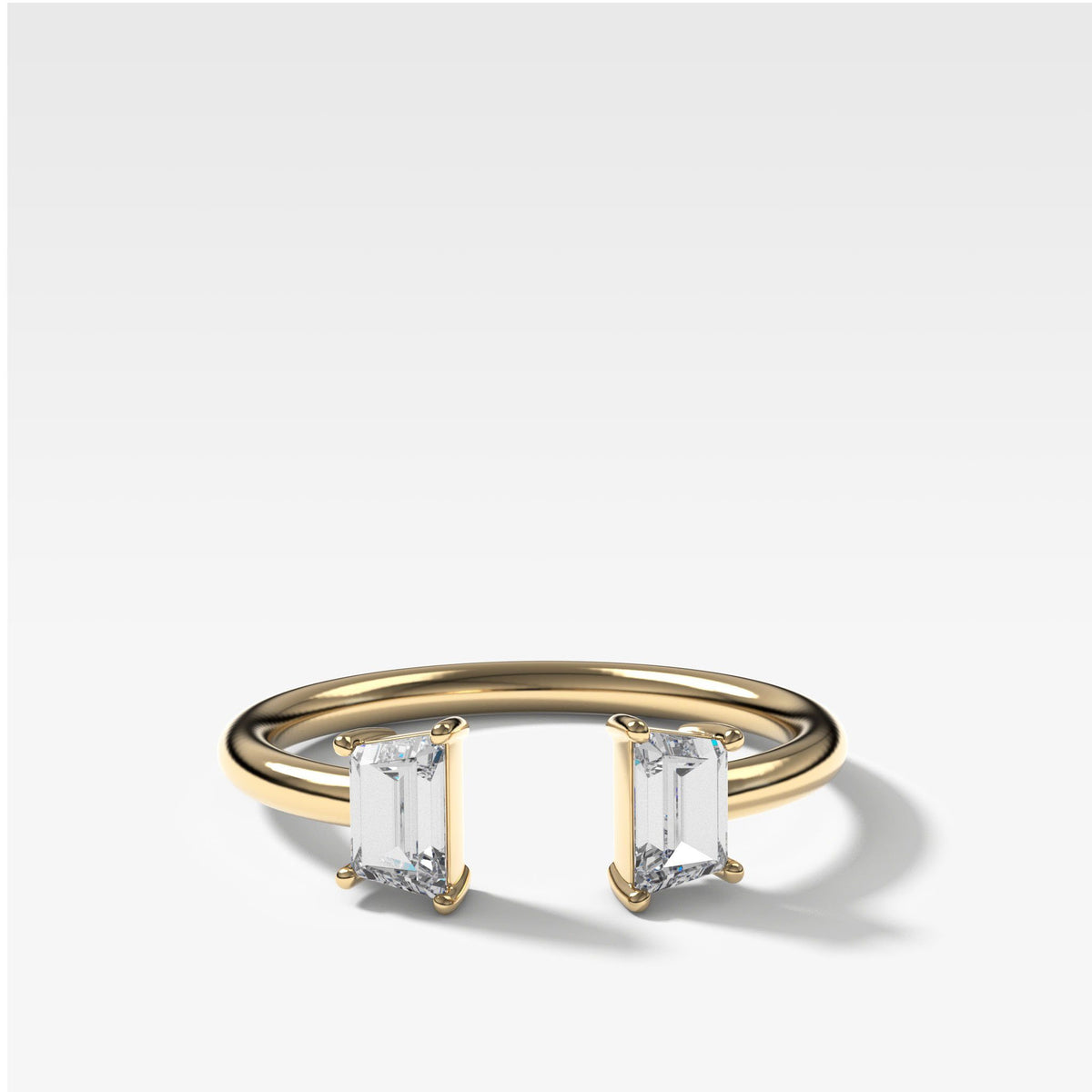 Twin Traps Diamond Finger Cuff by Good Stone in Yellow Gold