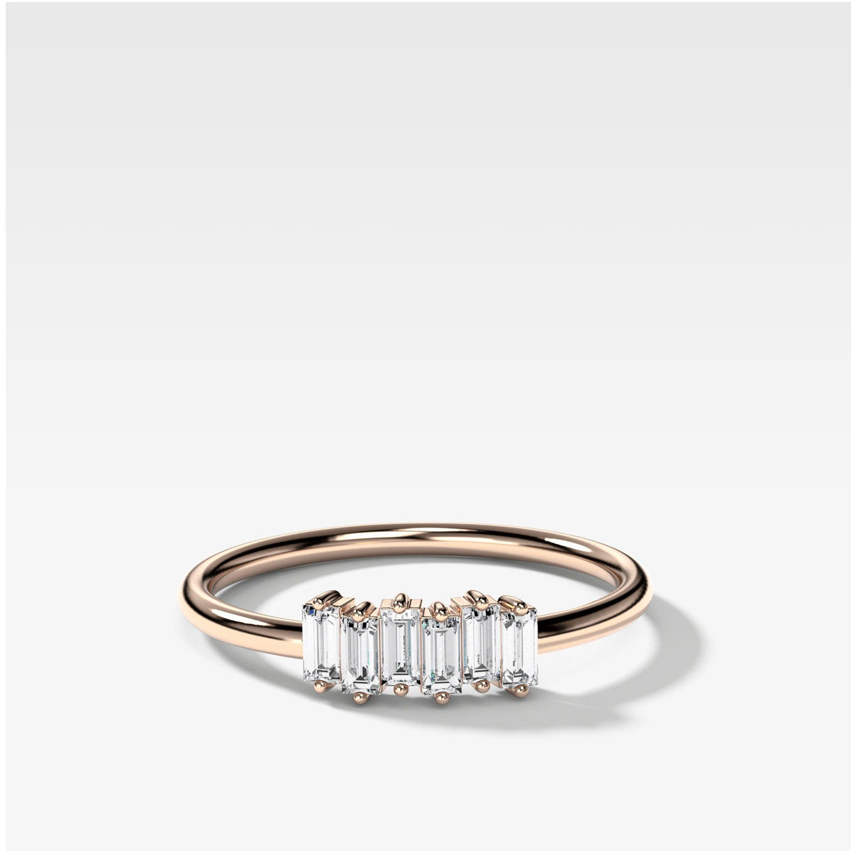 Petite Baguette Stacker Band available by Good Stone in Rose Gold