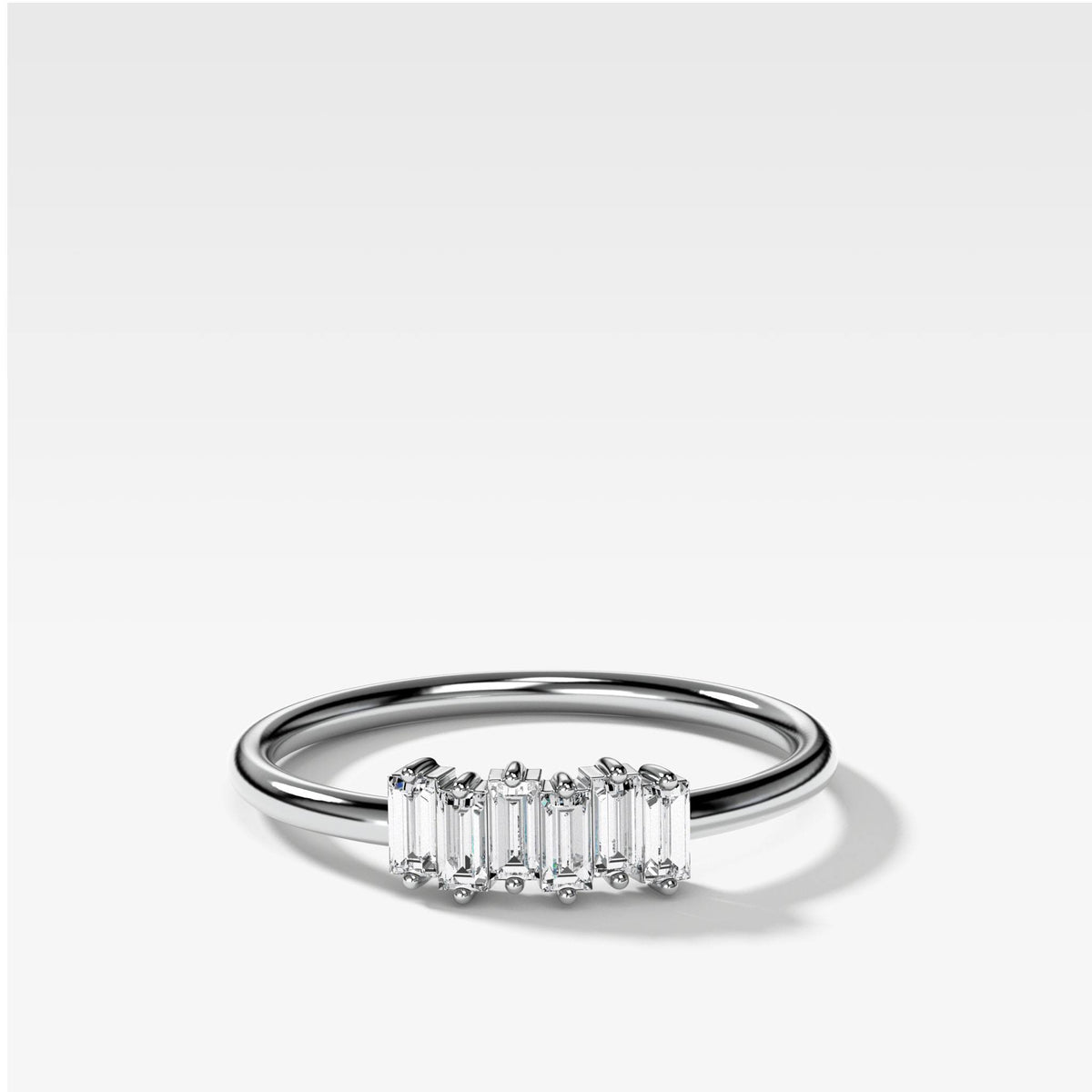 Petite Baguette Stacker Band available by Good Stone in White Gold