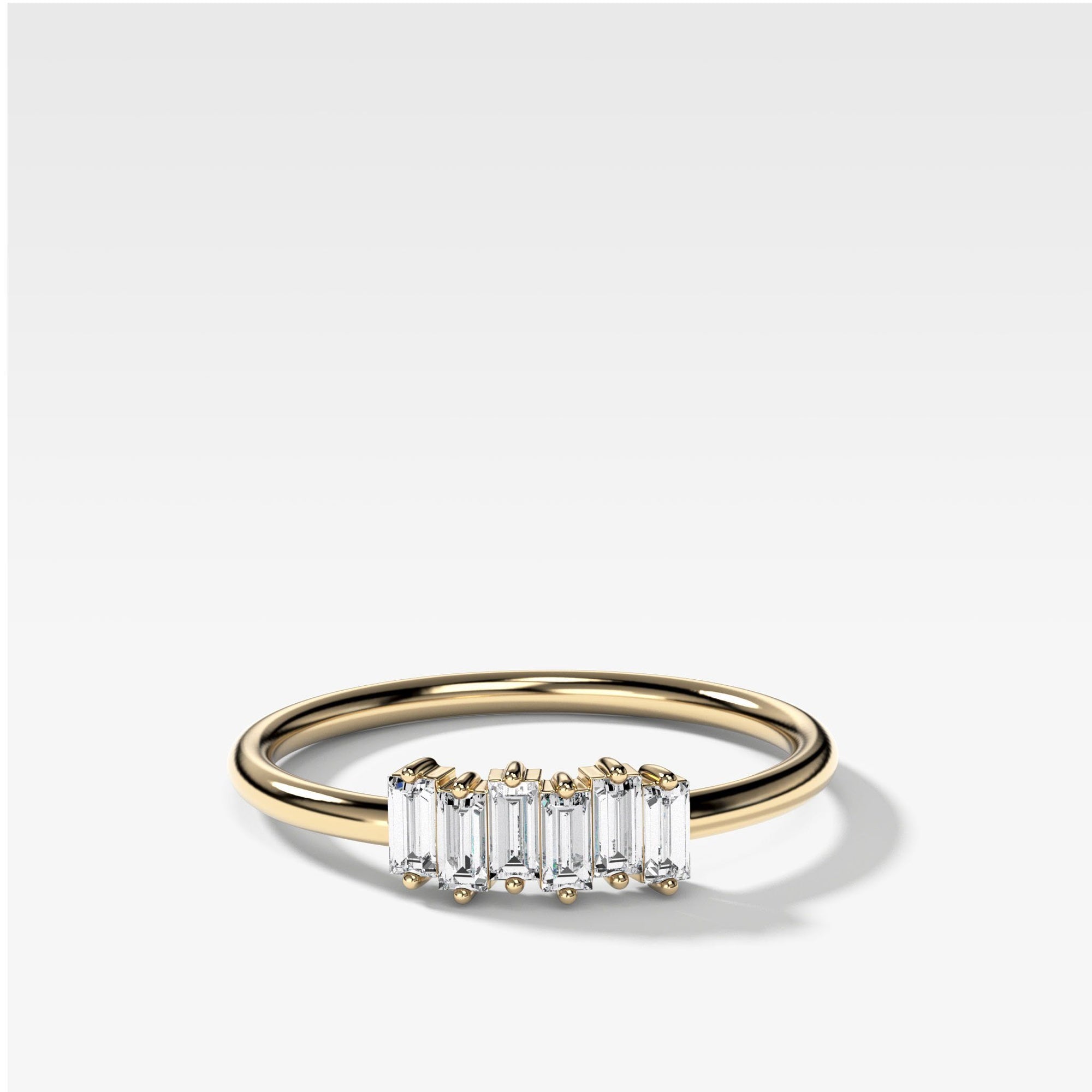 Highlight Petite Baguette Stacker Band available by Good Stone in Yellow Gold