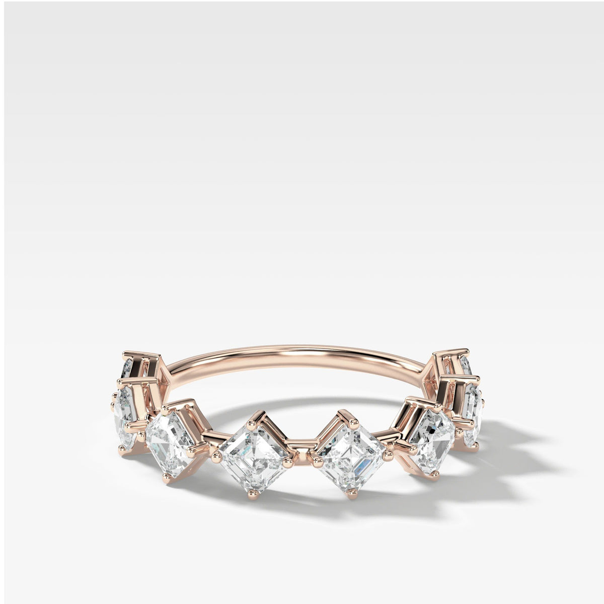 Spaced Asscher Cut Diamond Band by Good Stone in Rose Gold