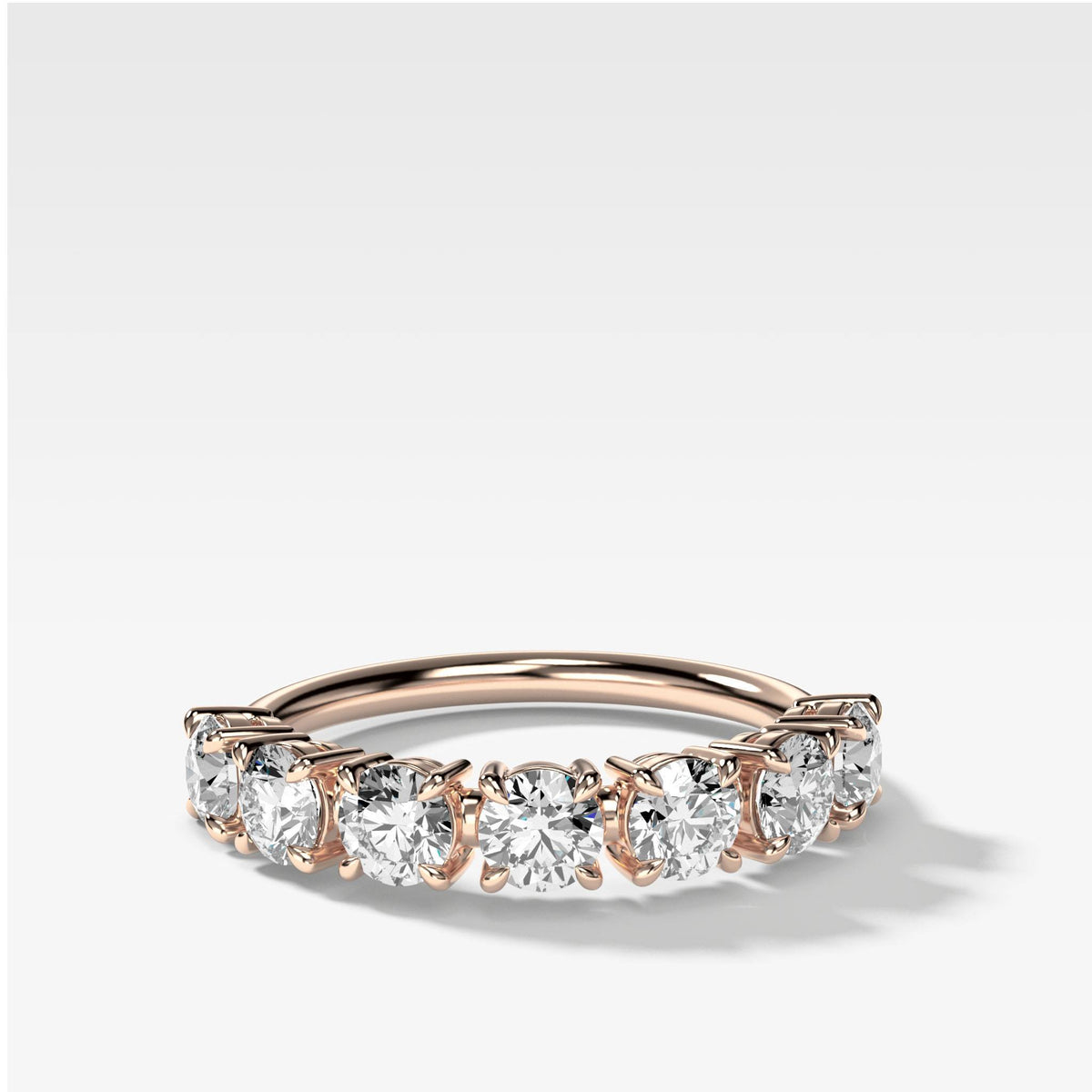 Claw Diamond Band: Jumbo Seven Stones in Rose Gold by Good Stone