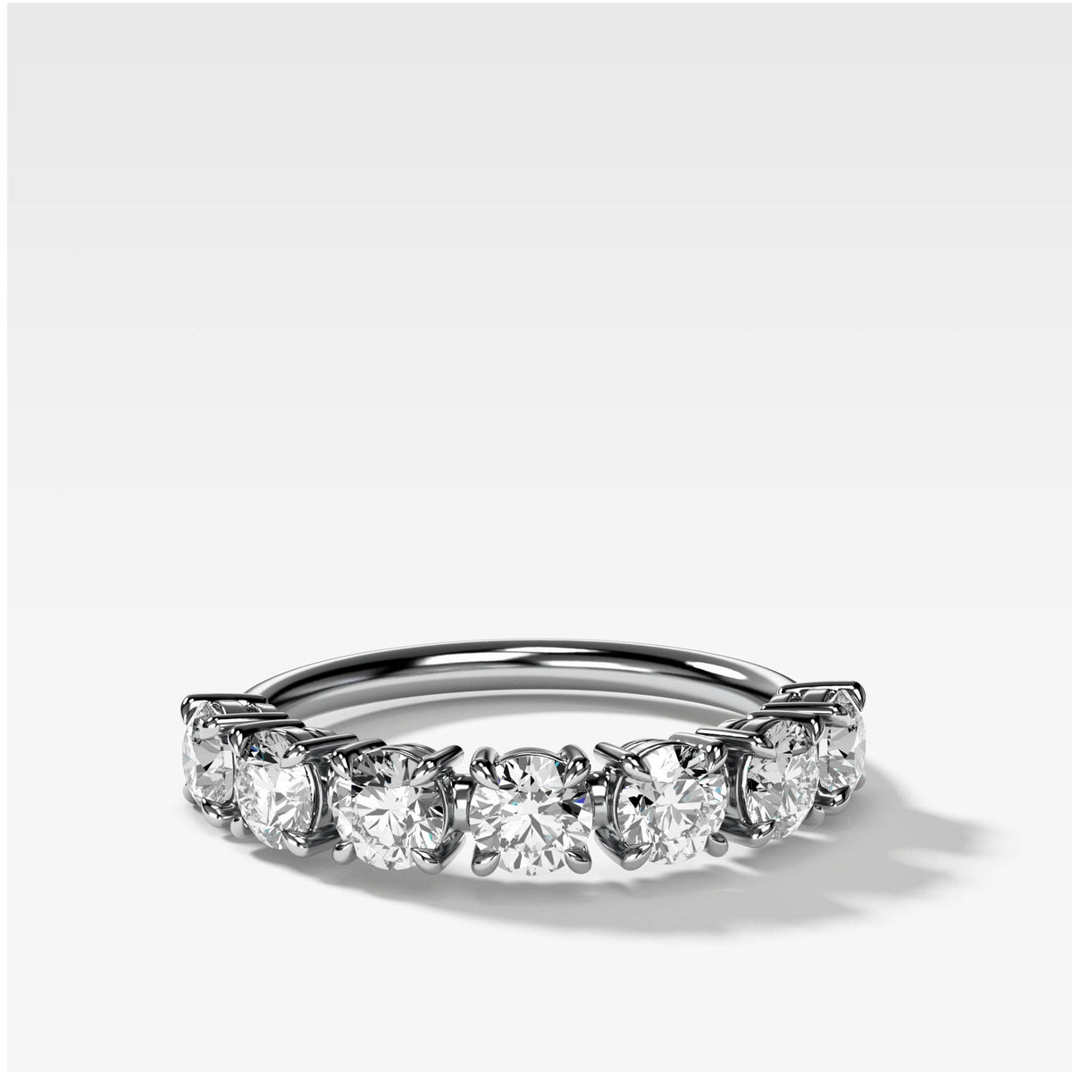 Claw Diamond Band: Jumbo Seven Stones Band by Good Stone in White Gold