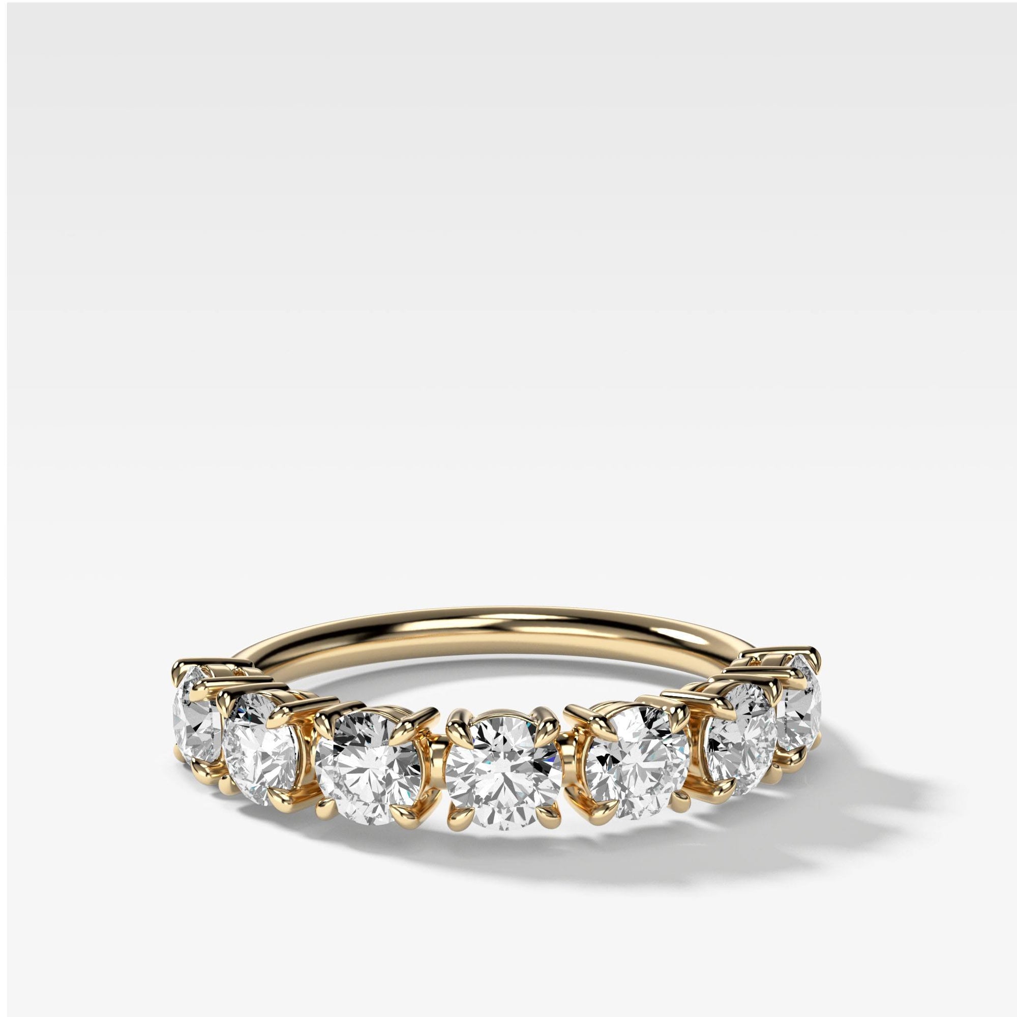 Claw Diamond Band: Jumbo Seven Stones Band by Good Stone in Yellow Gold
