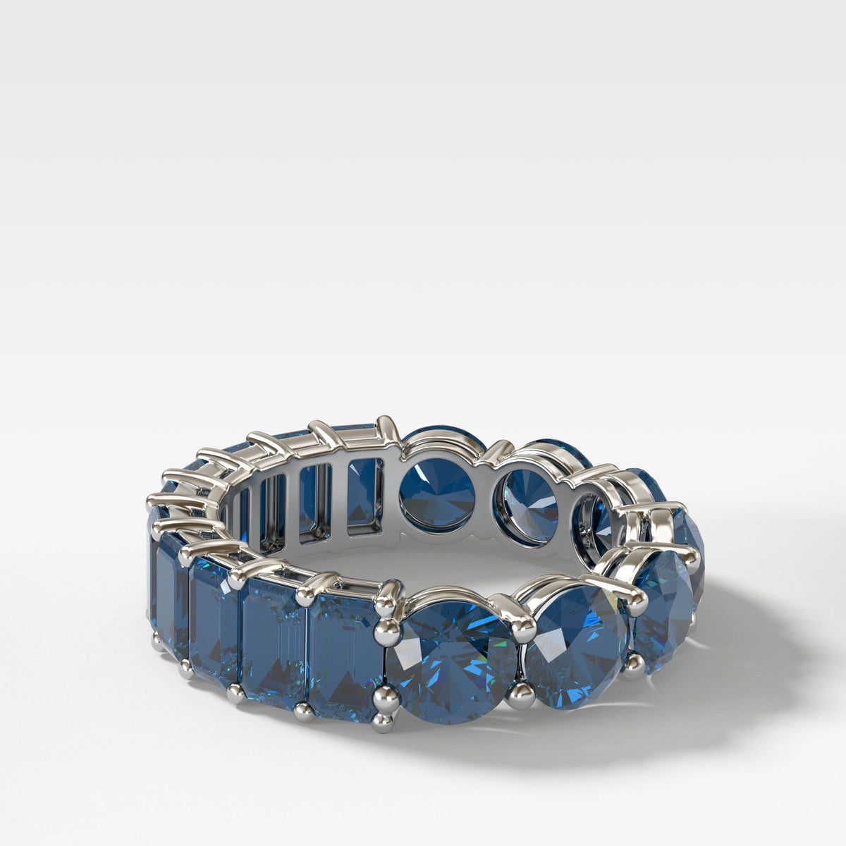 Reversible Sapphire Eternity Band by Good Stone in White Gold