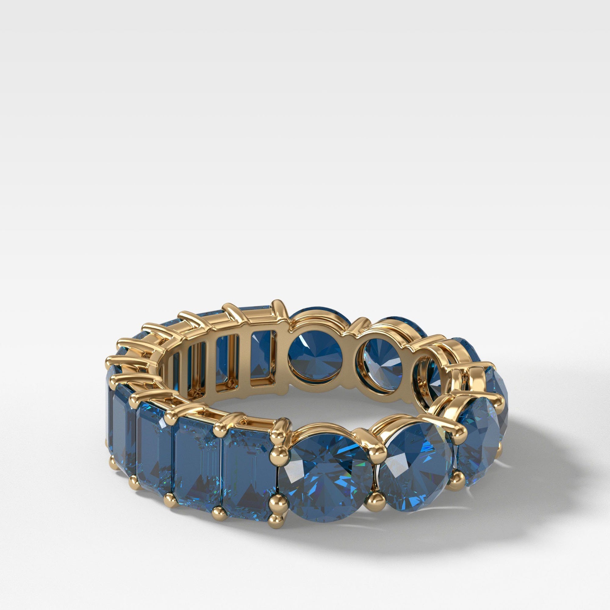 Reversible Sapphire Eternity Band by Good Stone in Yellow Gold