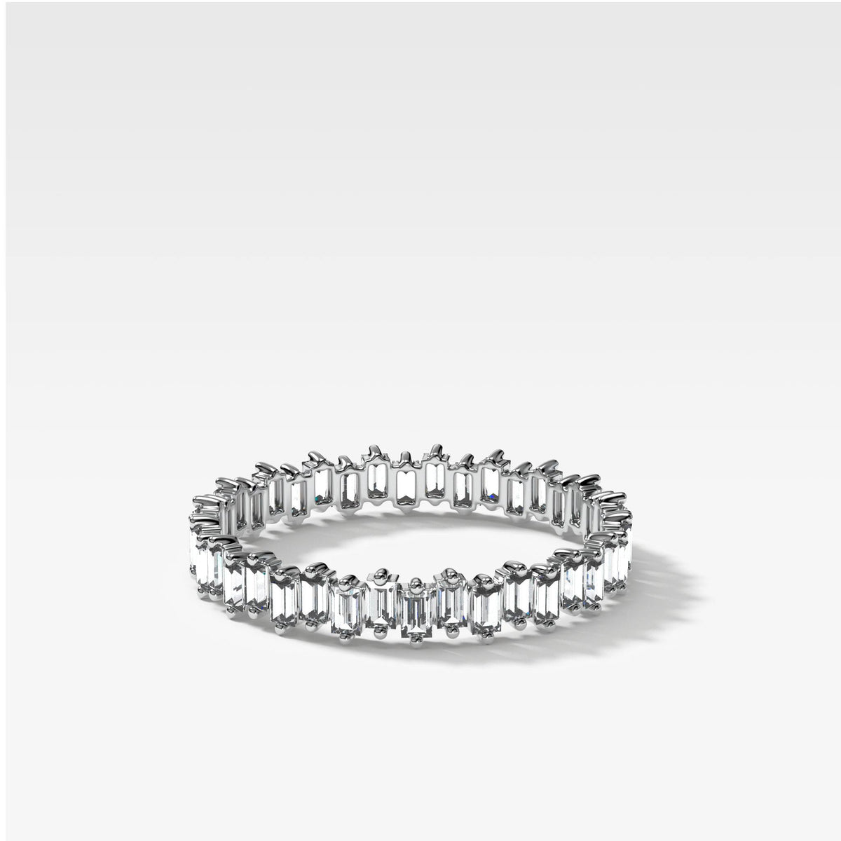 Baby Baguette Eternity Stacker by Good Stone in White Gold