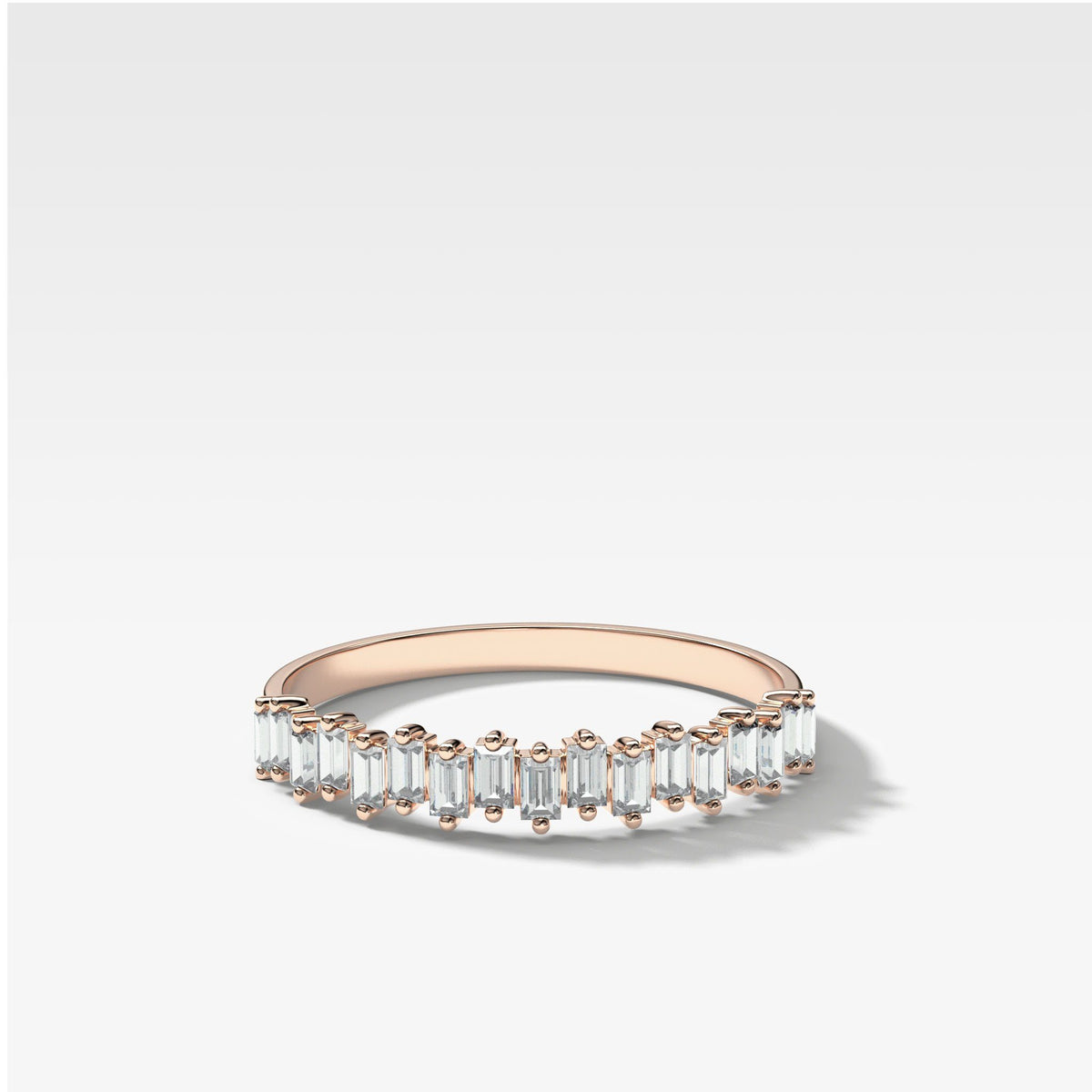 Baby Baguette Diamond Stacker by Good Stone in Rose Gold