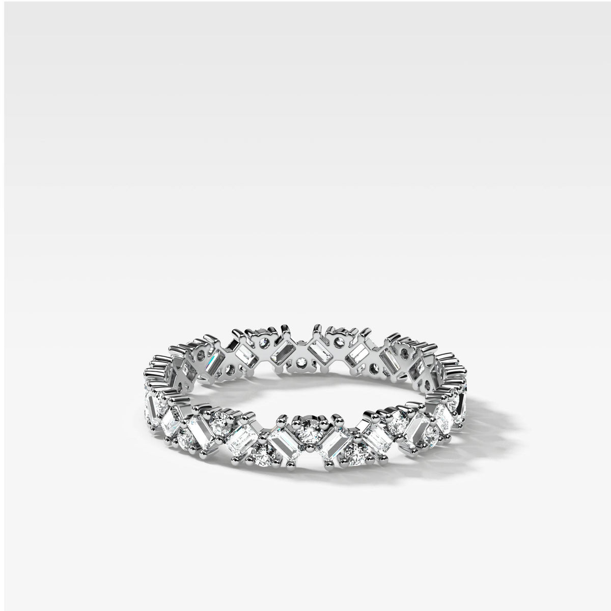 Baguette Diamond Medley Eternity Band by Good Stone in White Gold