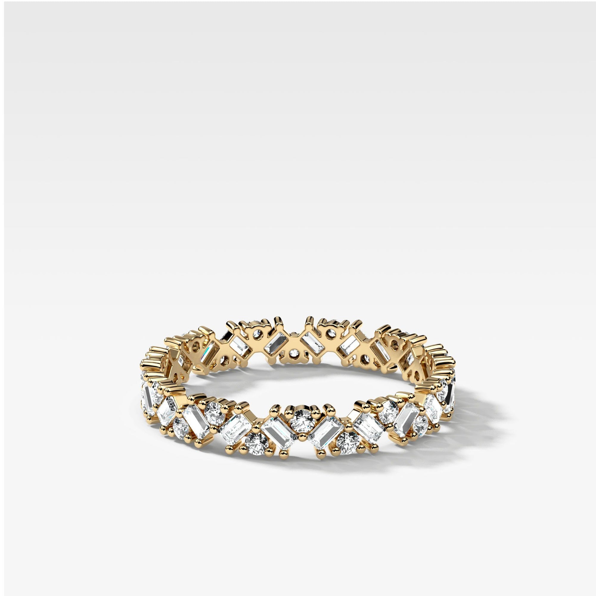 Baguette Diamond Medley Eternity Band by Good Stone in Yellow Gold