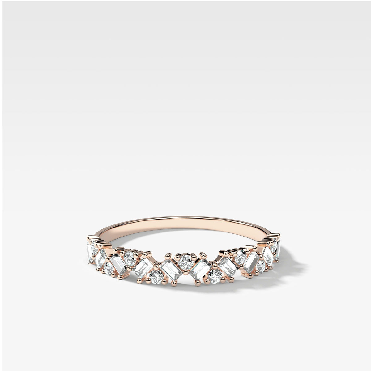 Baguette Diamond Medley Stacker by Good Stone in Rose Gold