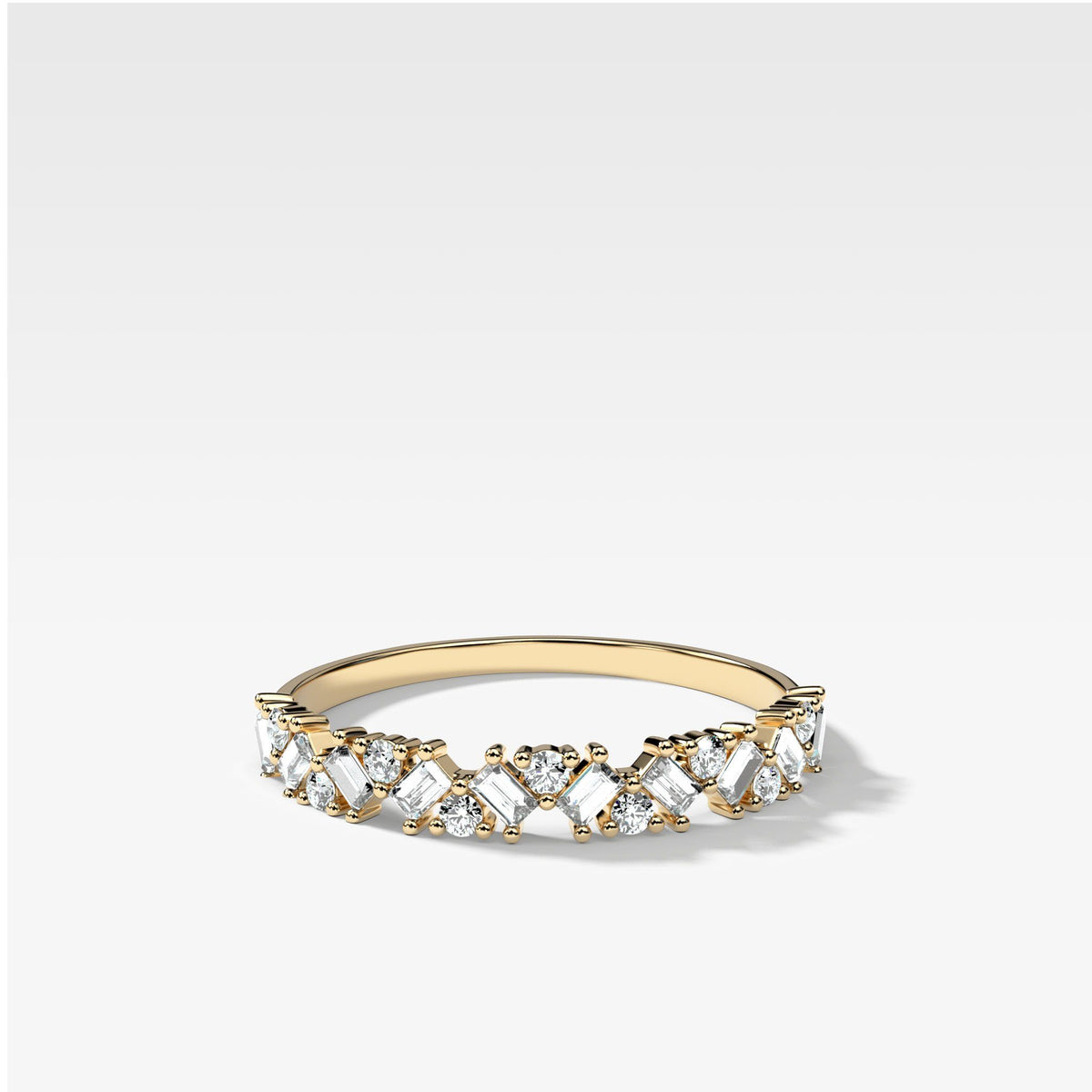 Baguette Diamond Medley Stacker by Good Stone in Yellow Gold