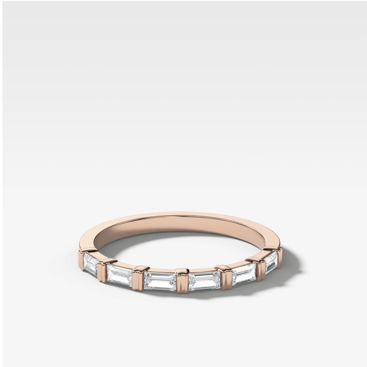 Dainty Baguette Stacker by Good Stone in Rose Gold
