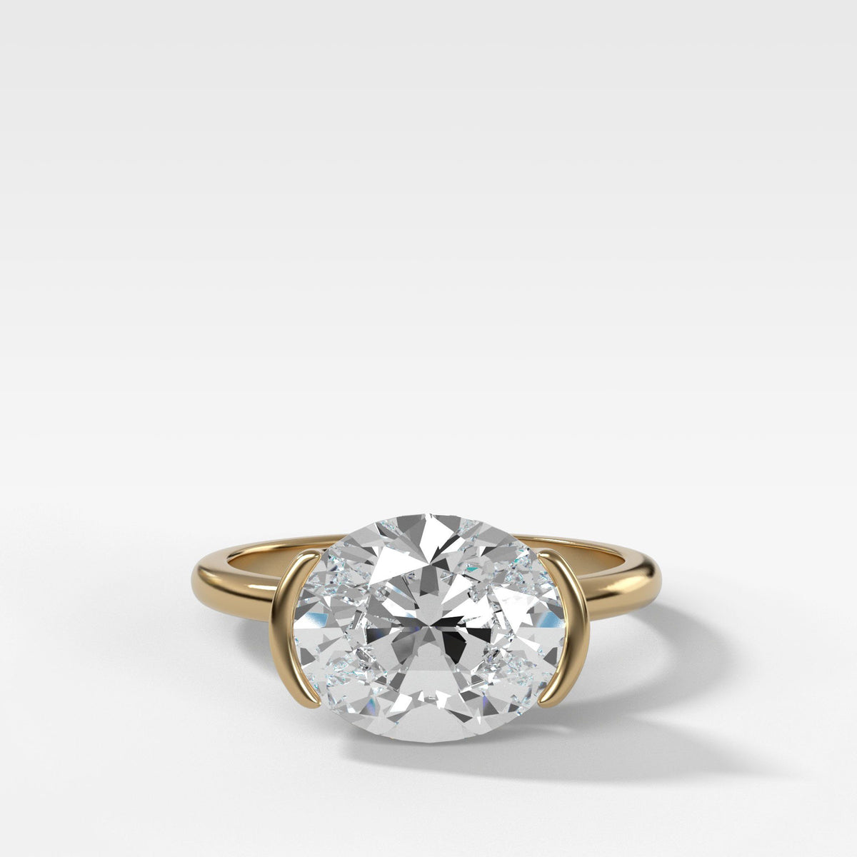 Luminous White Gold Sideways Oval Halo Engagement Ring – David Scott Fine  Jewelry