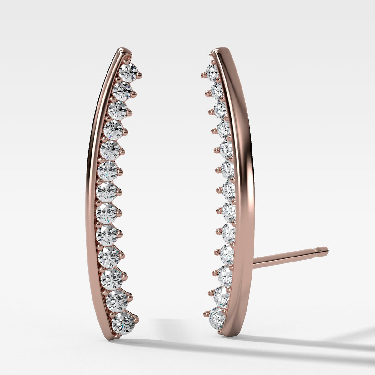 Diamond Ear Climbers in Rose Gold by Good Stone