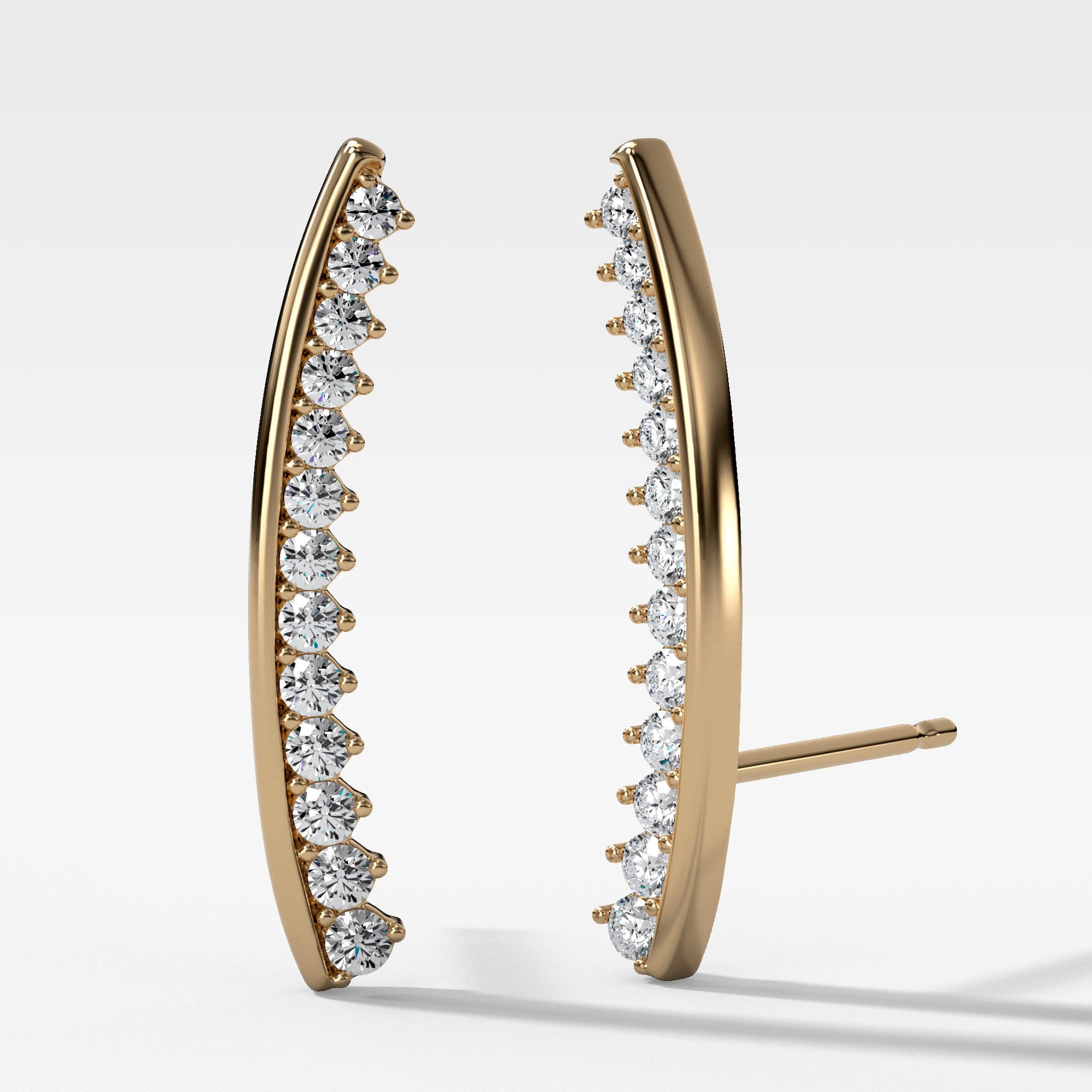 Diamond Ear Climbers in Yellow Gold by Good Stone