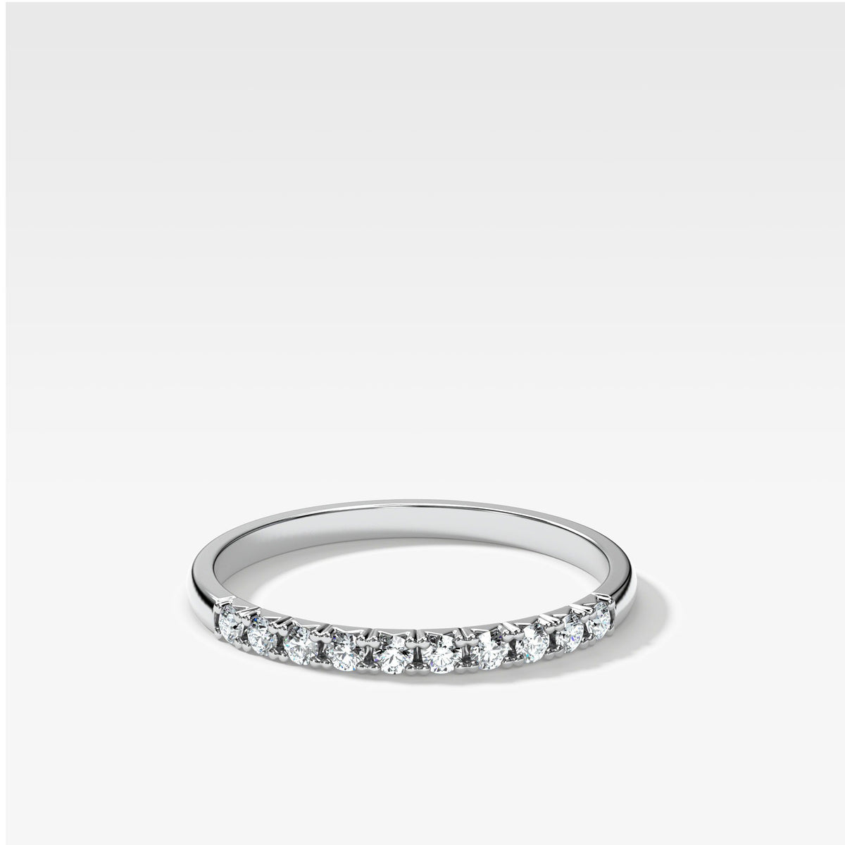French Pavé Stacker by Good Stone in White Gold