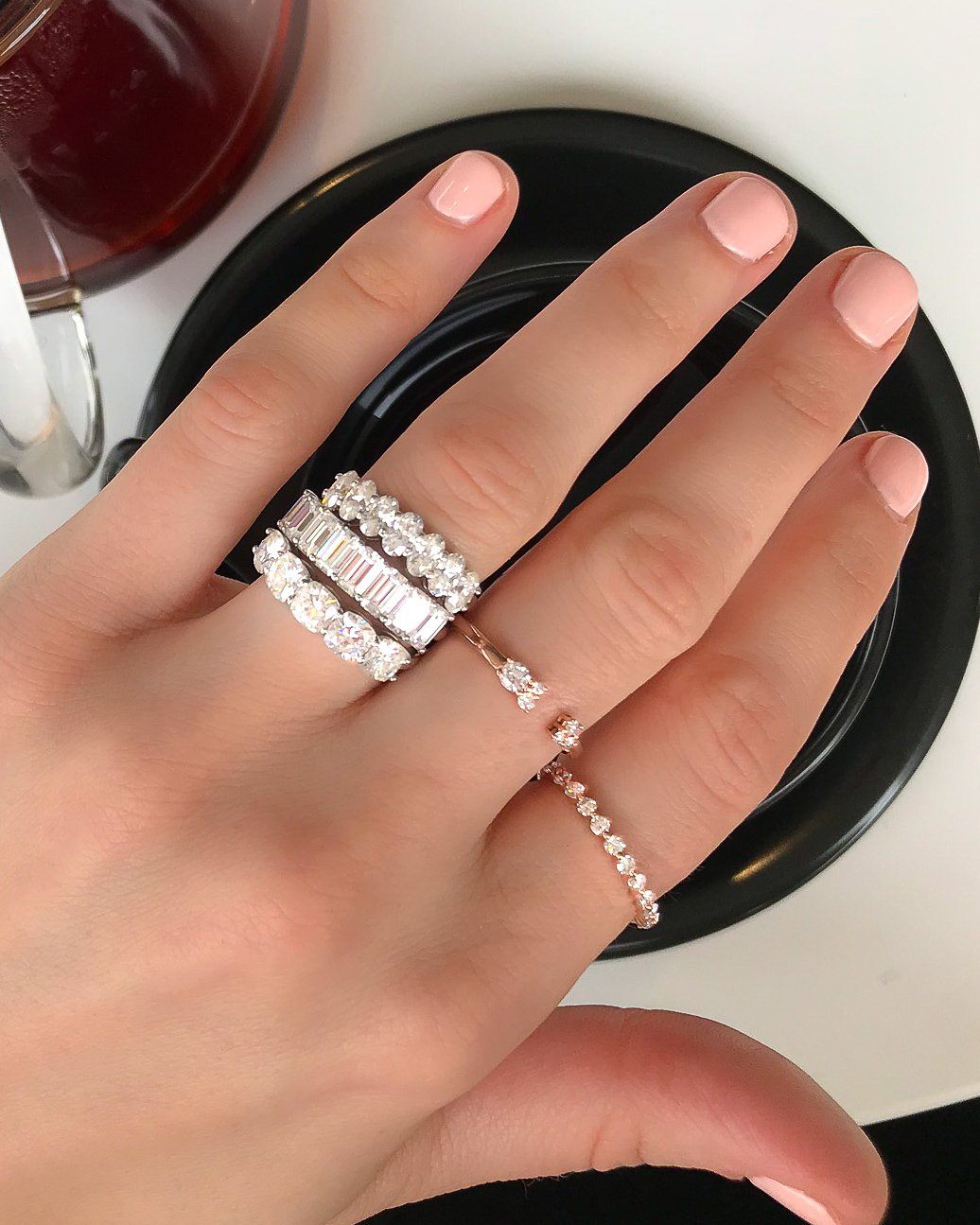 Cushion Cut Constellation Eternity Band by Good Stone available in Gold and Platinum